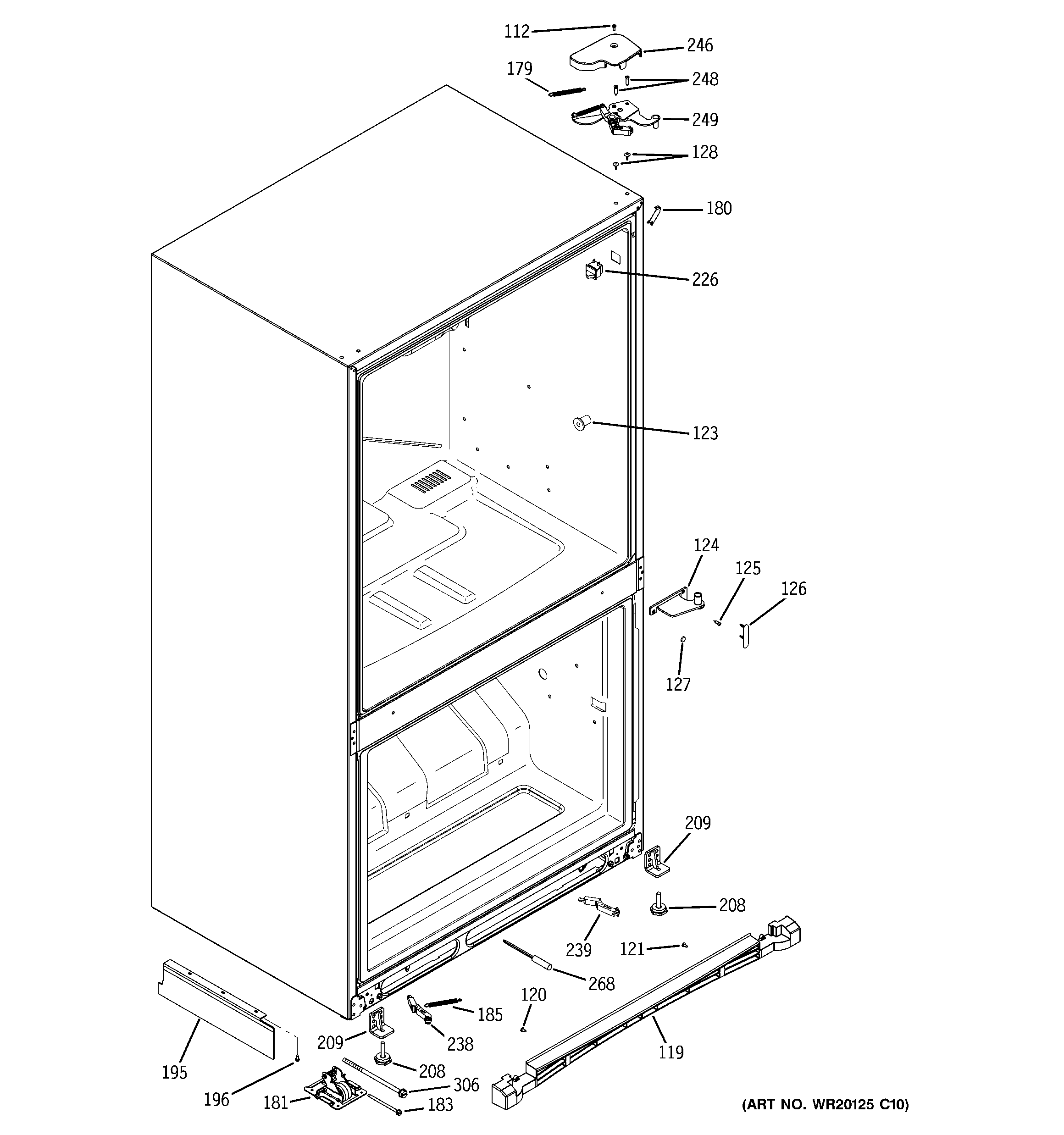 GE PDCE1NBWBDSS case parts diagram