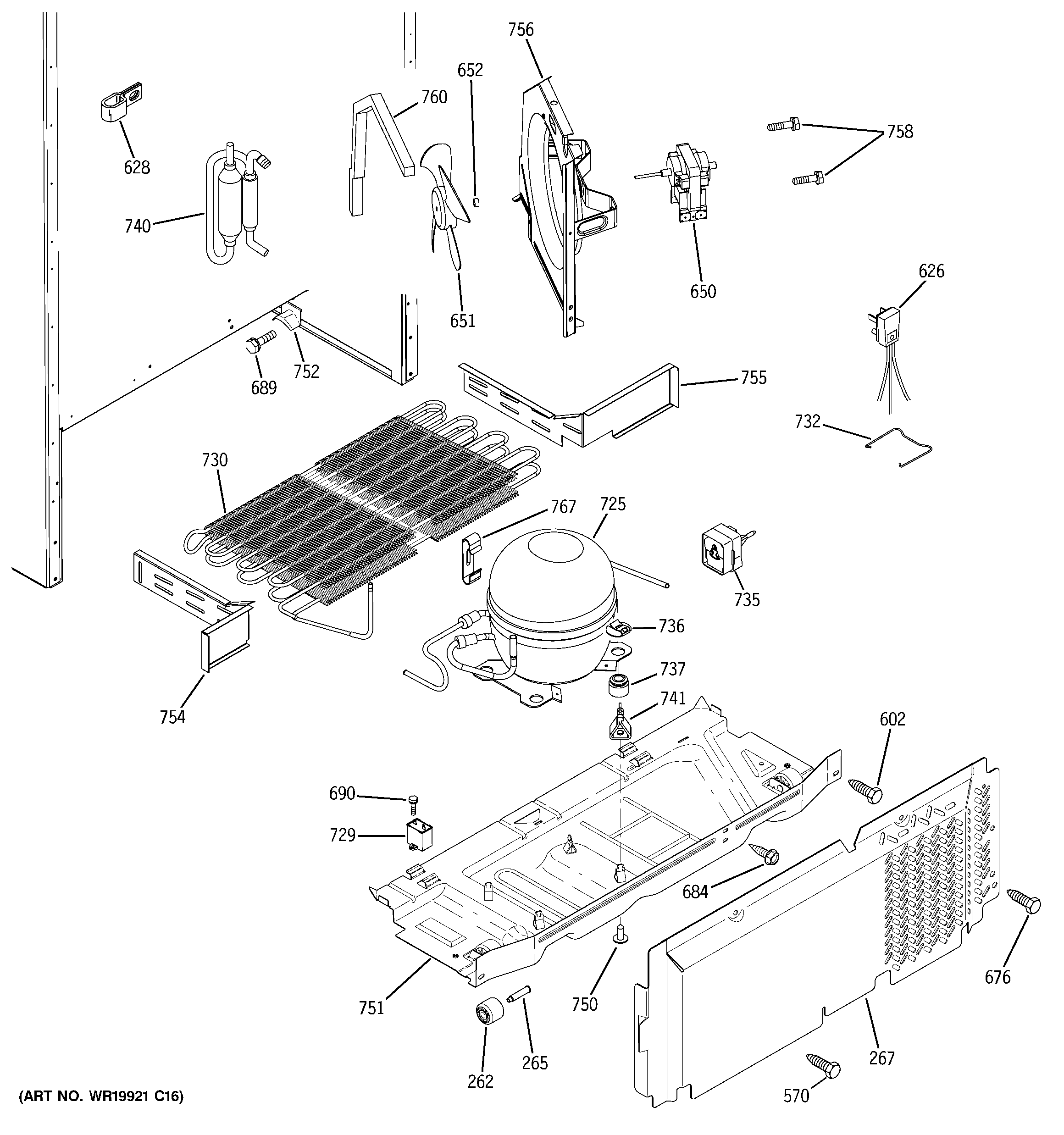 GE GTK18ICXARBS unit parts diagram