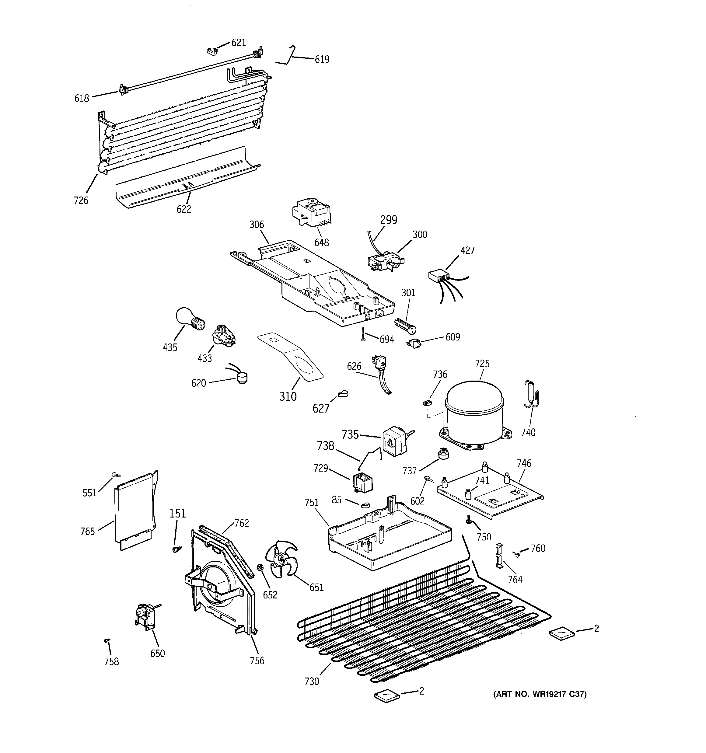 GE GTS17BBSBLBB unit parts diagram