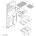 GE GTS18DBPXLBB fresh food shelves diagram
