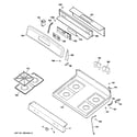 GE JGBP26DEM3CC control panel & cooktop diagram