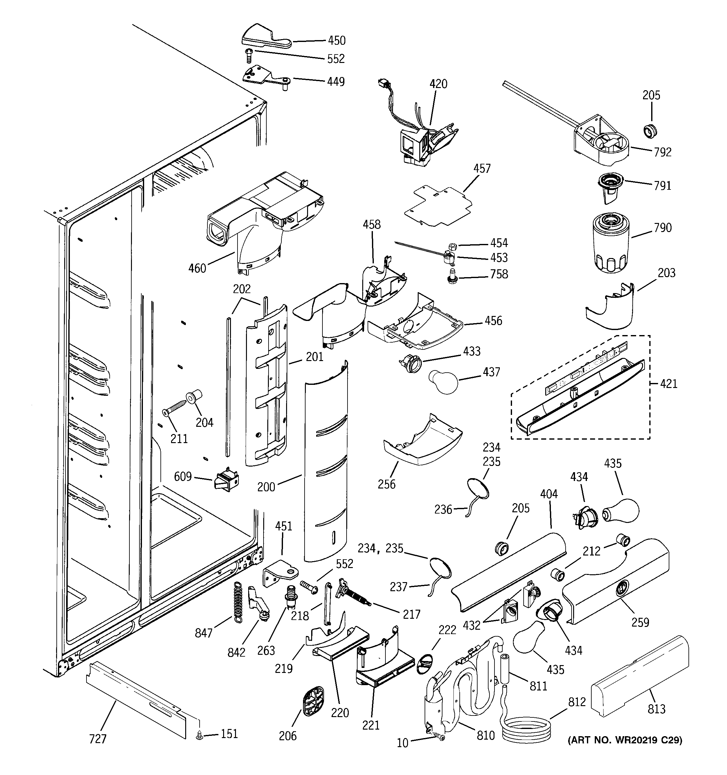 GE ZCE23SGTISS fresh food section diagram