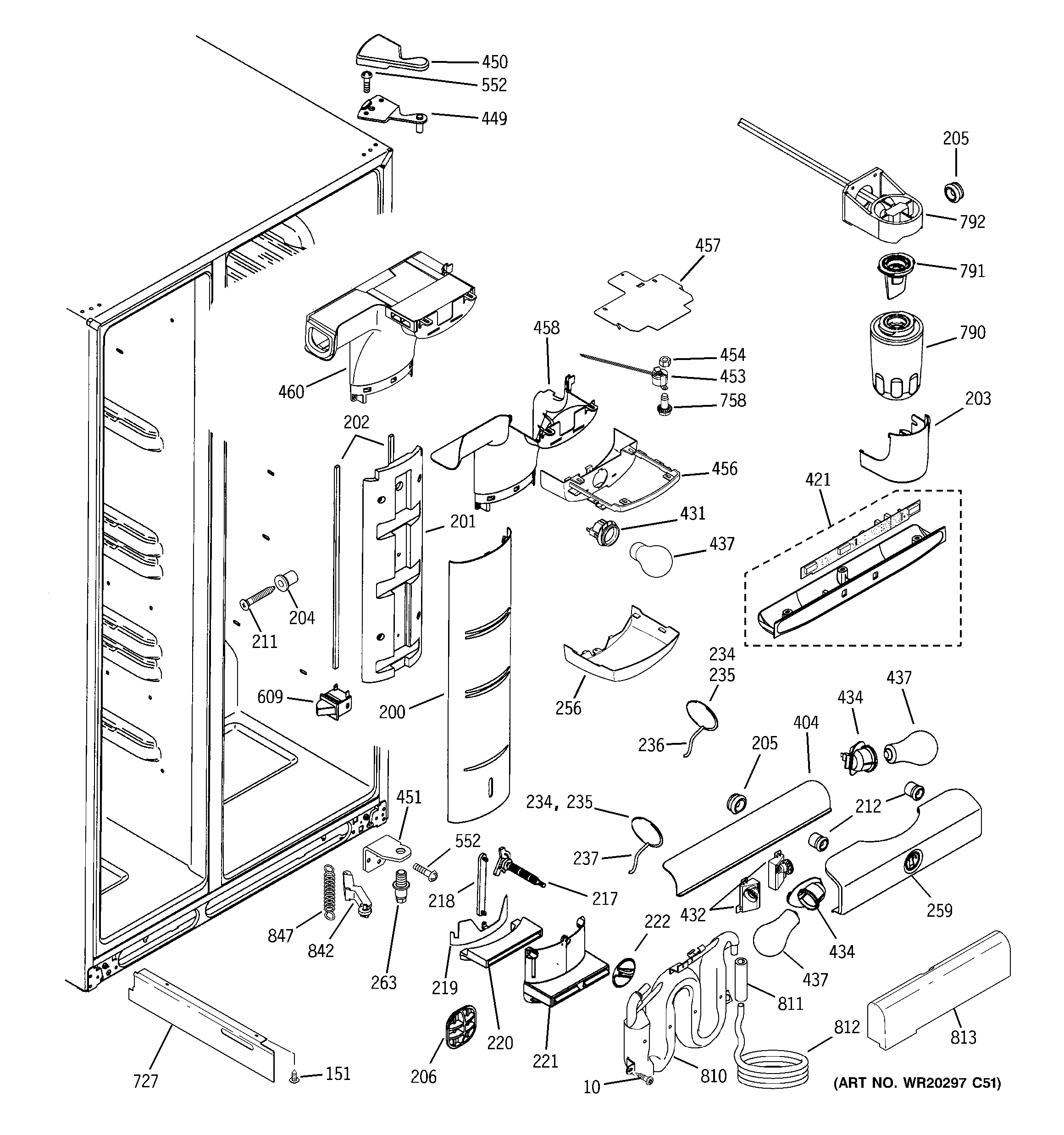 GE PSC23SHTHSS fresh food section diagram