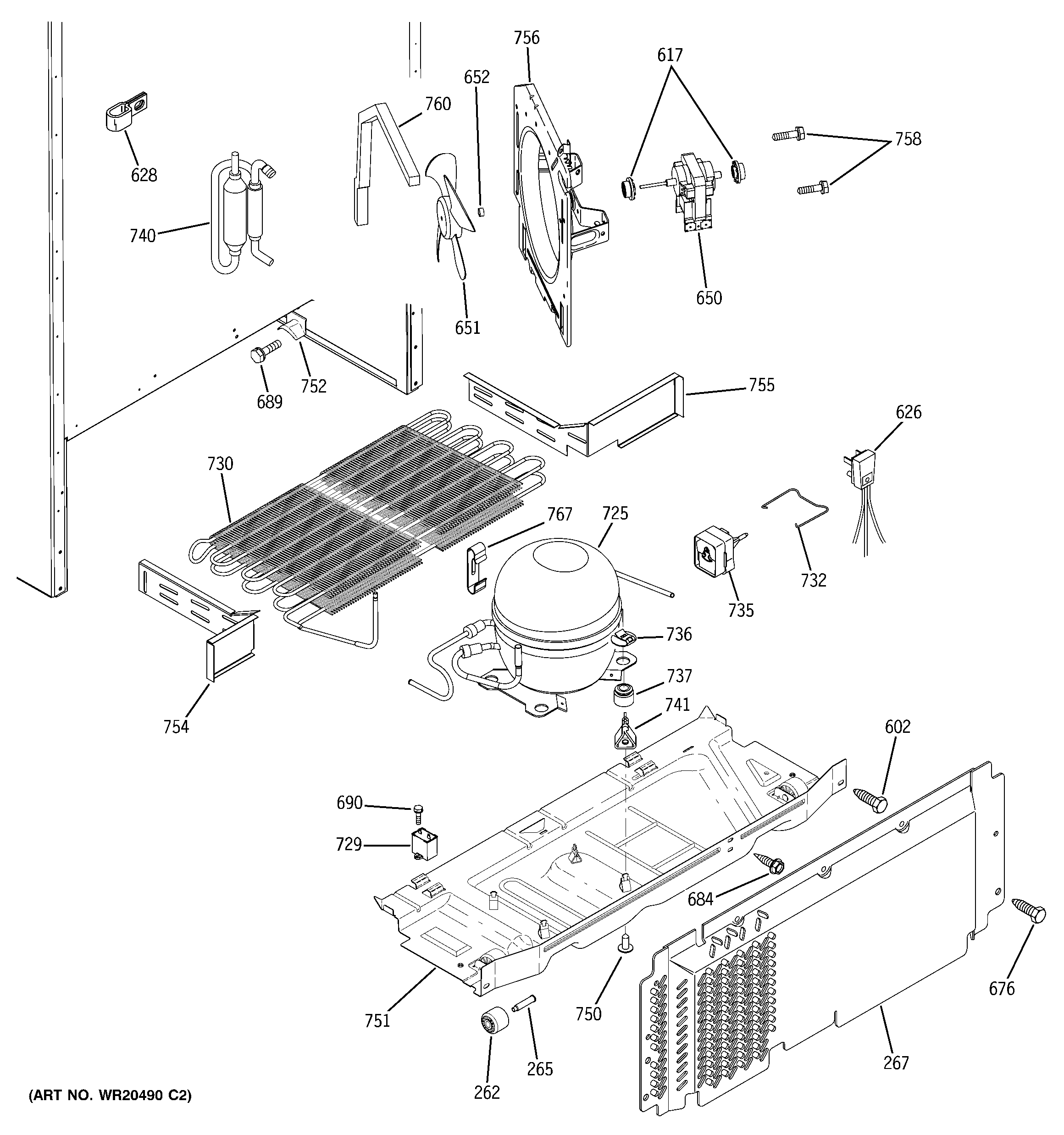 GE GTS18SBXCRSS unit parts diagram