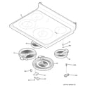 GE JBP68DM2CC cooktop diagram