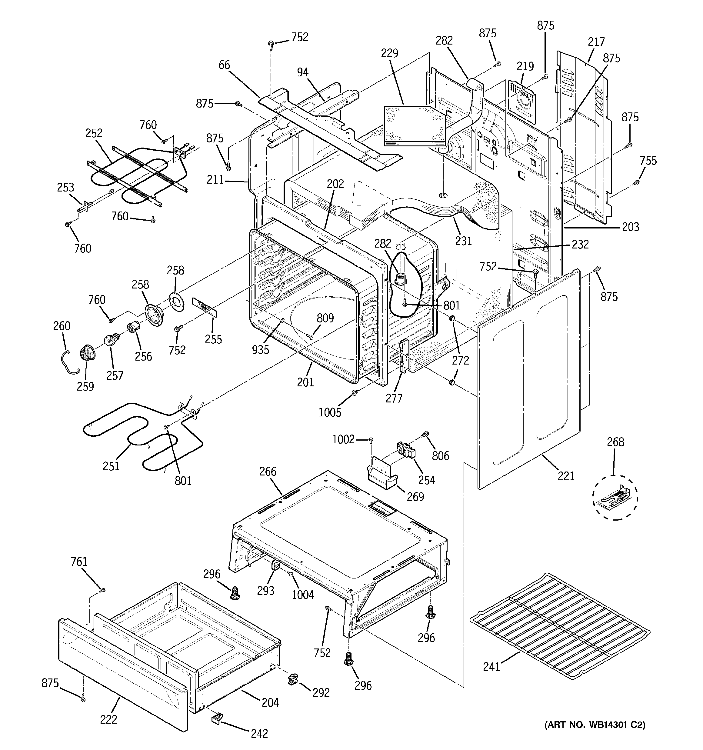 GE JBP68DM2CC body parts diagram