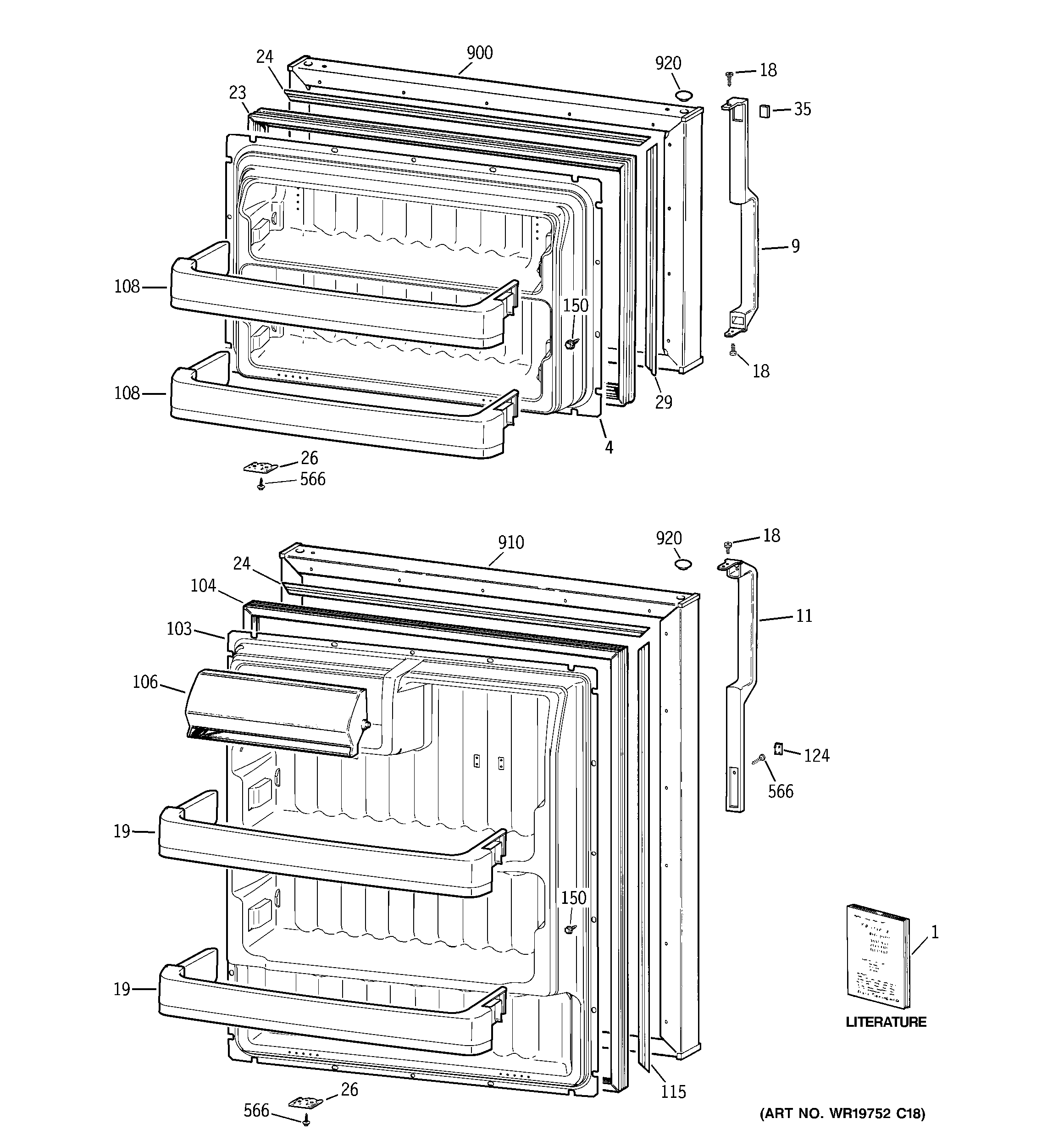 Hotpoint HTT16BBSBRWW doors diagram