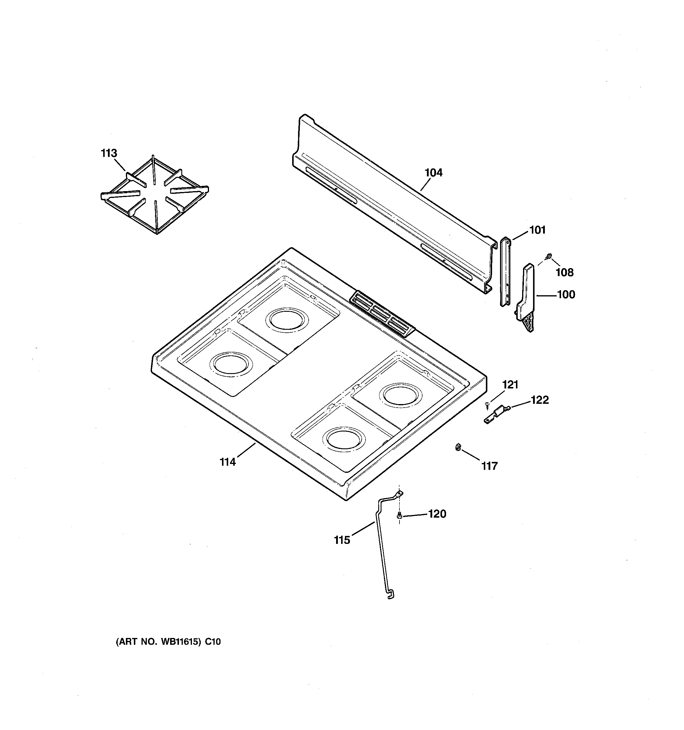 Kenmore 36270250603 control panel & cooktop diagram