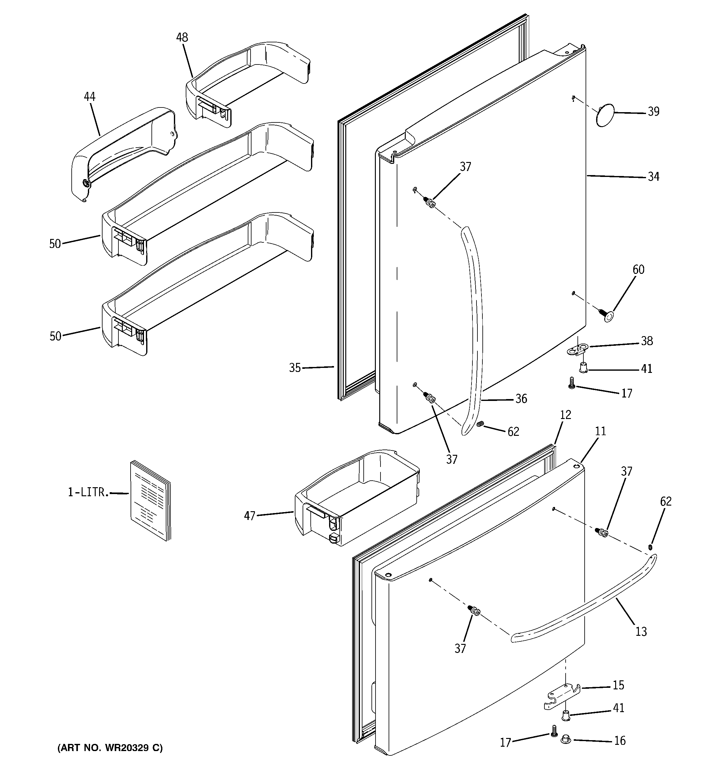 GE GBSC0HBXARBB doors diagram