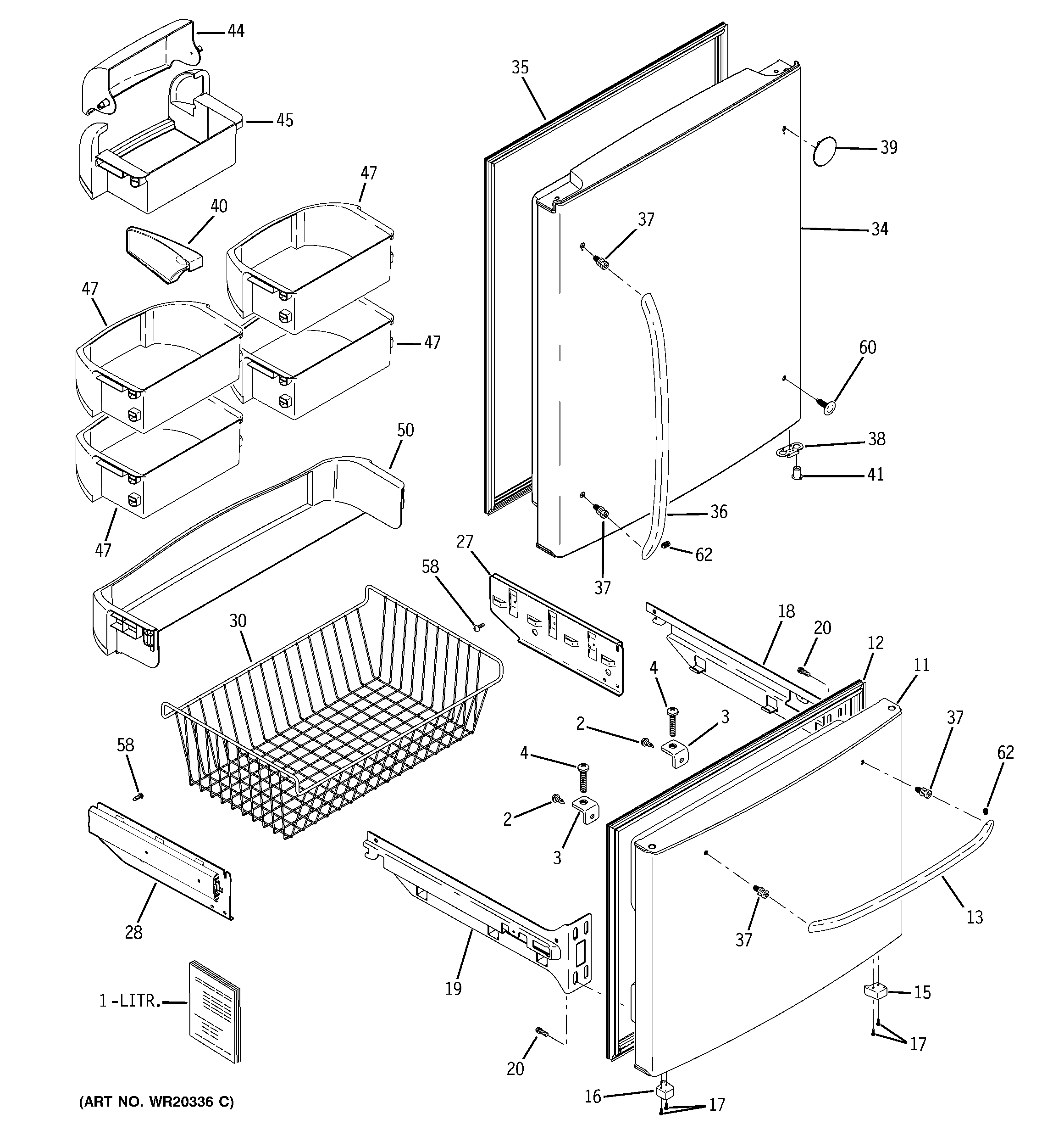 GE GDSC0KBXARCC doors diagram