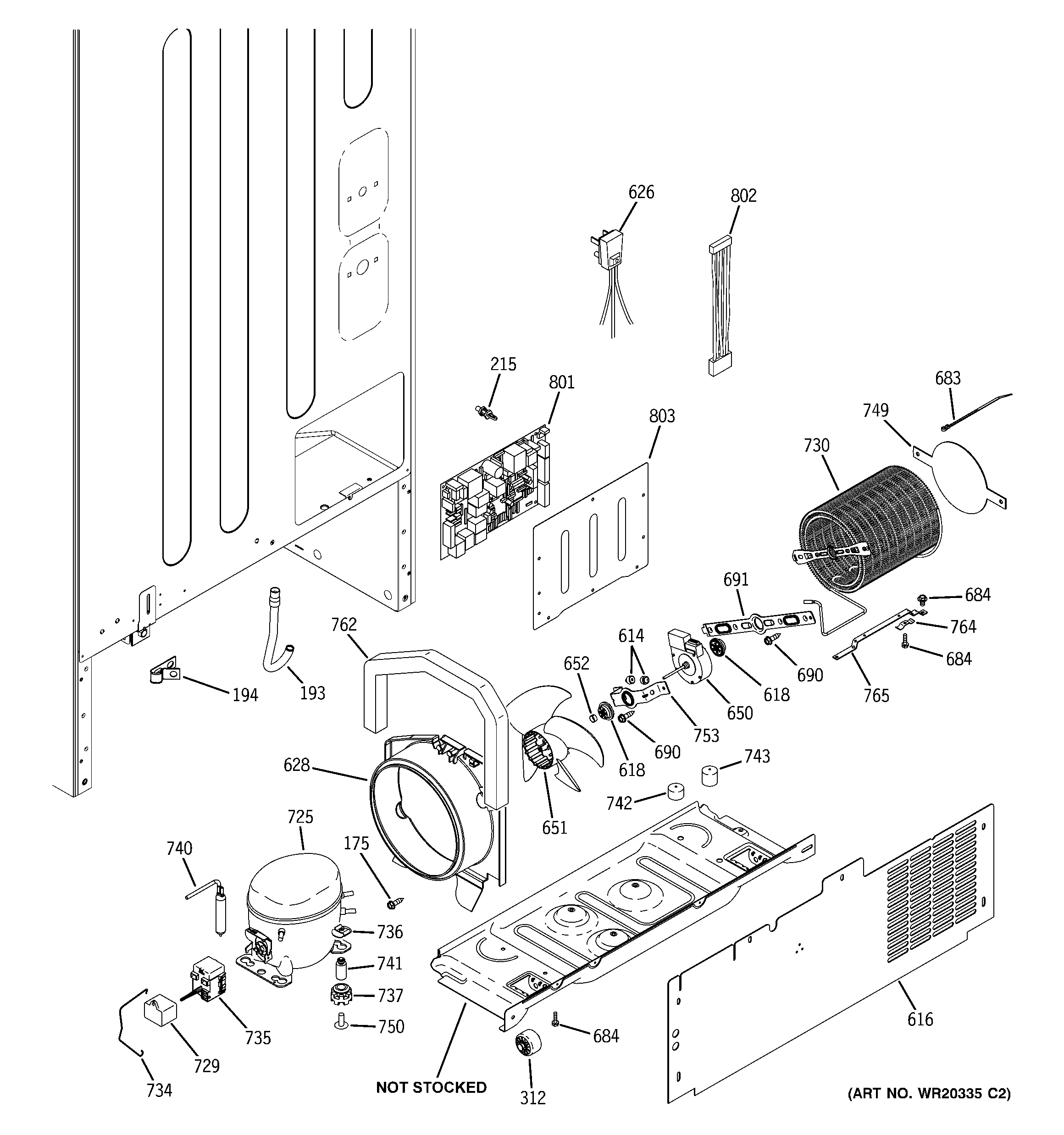 GE GDSC0KBXARCC machine compartment diagram