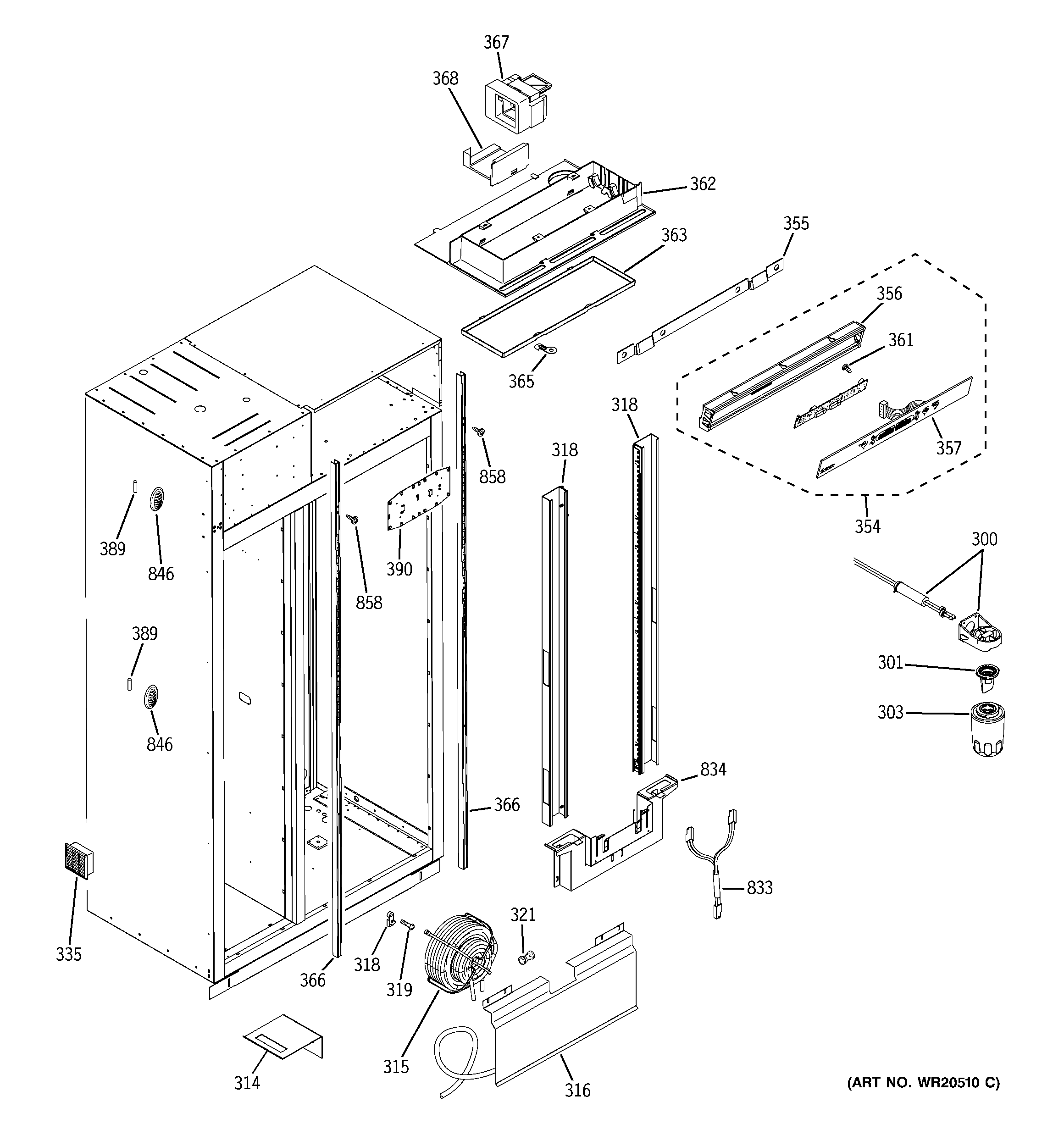 GE ZISS42GDXASS fresh food section diagram