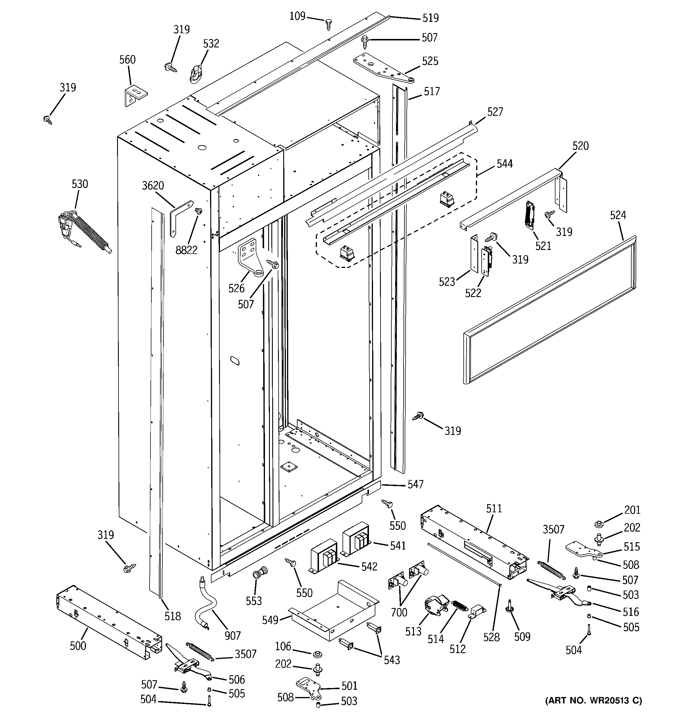 GE ZISS42GDXASS case parts diagram