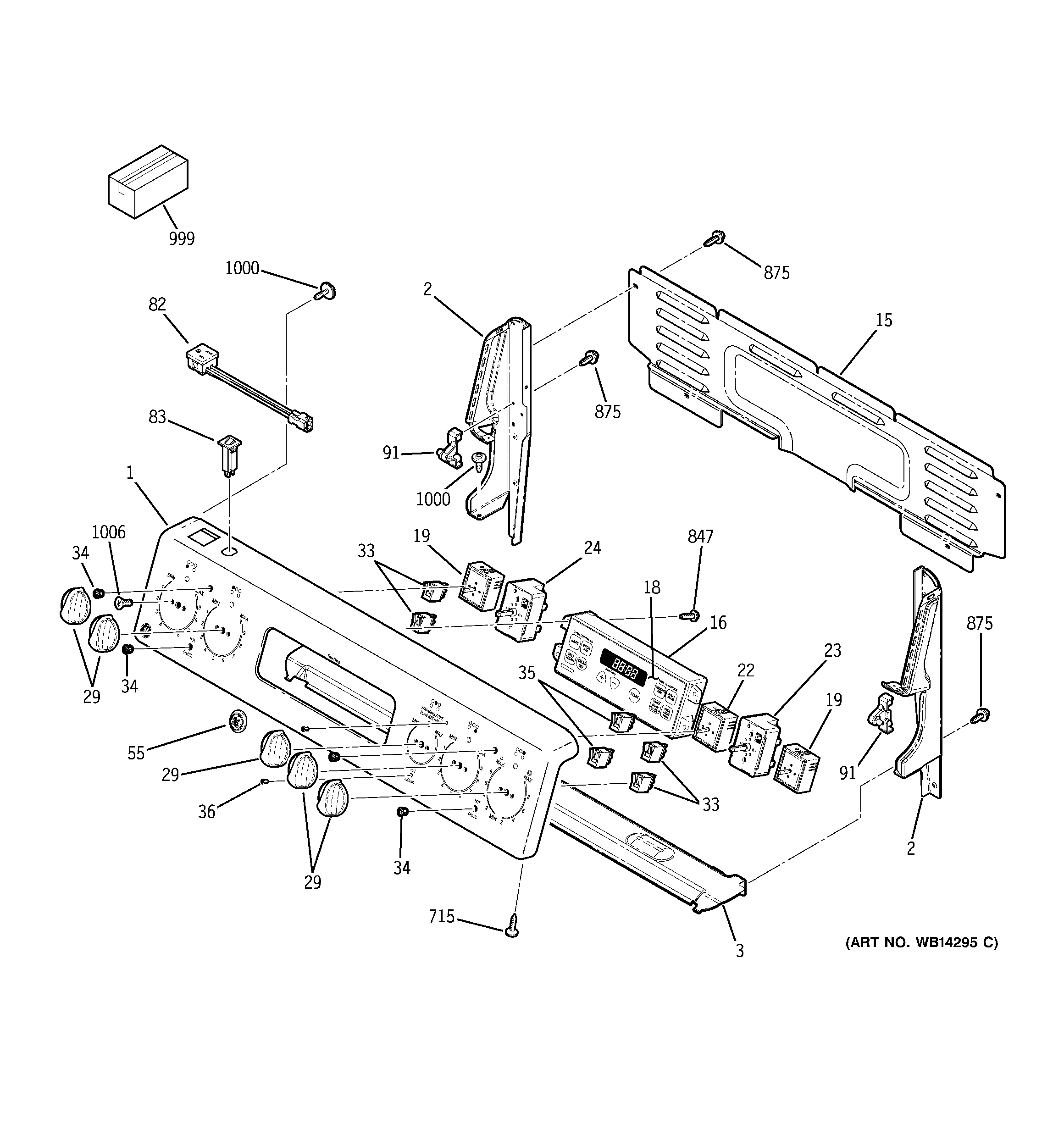 GE ECBP82DM2WW control panel diagram