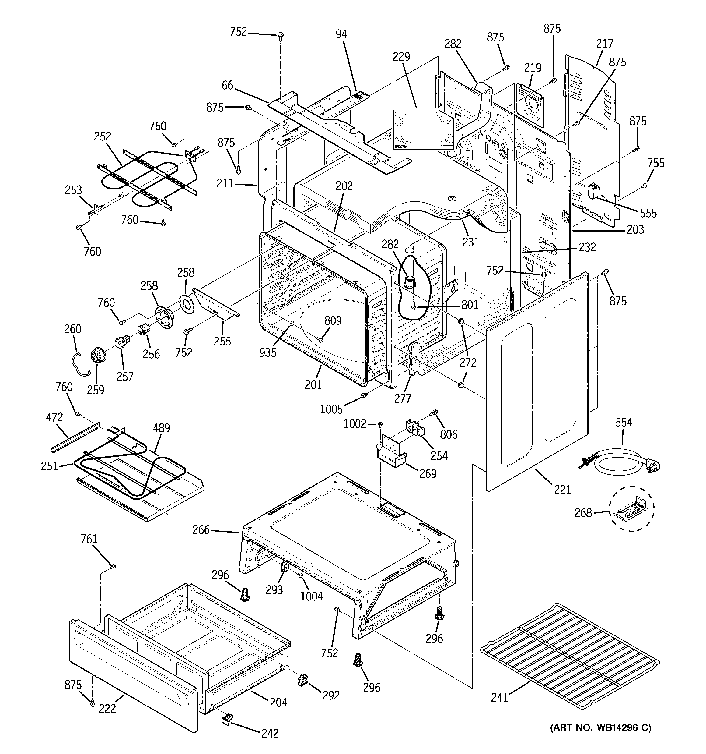 GE ECBP82DM2WW body parts diagram
