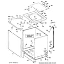 GE GHDSR209H5WW cabinet, cover & front panel diagram