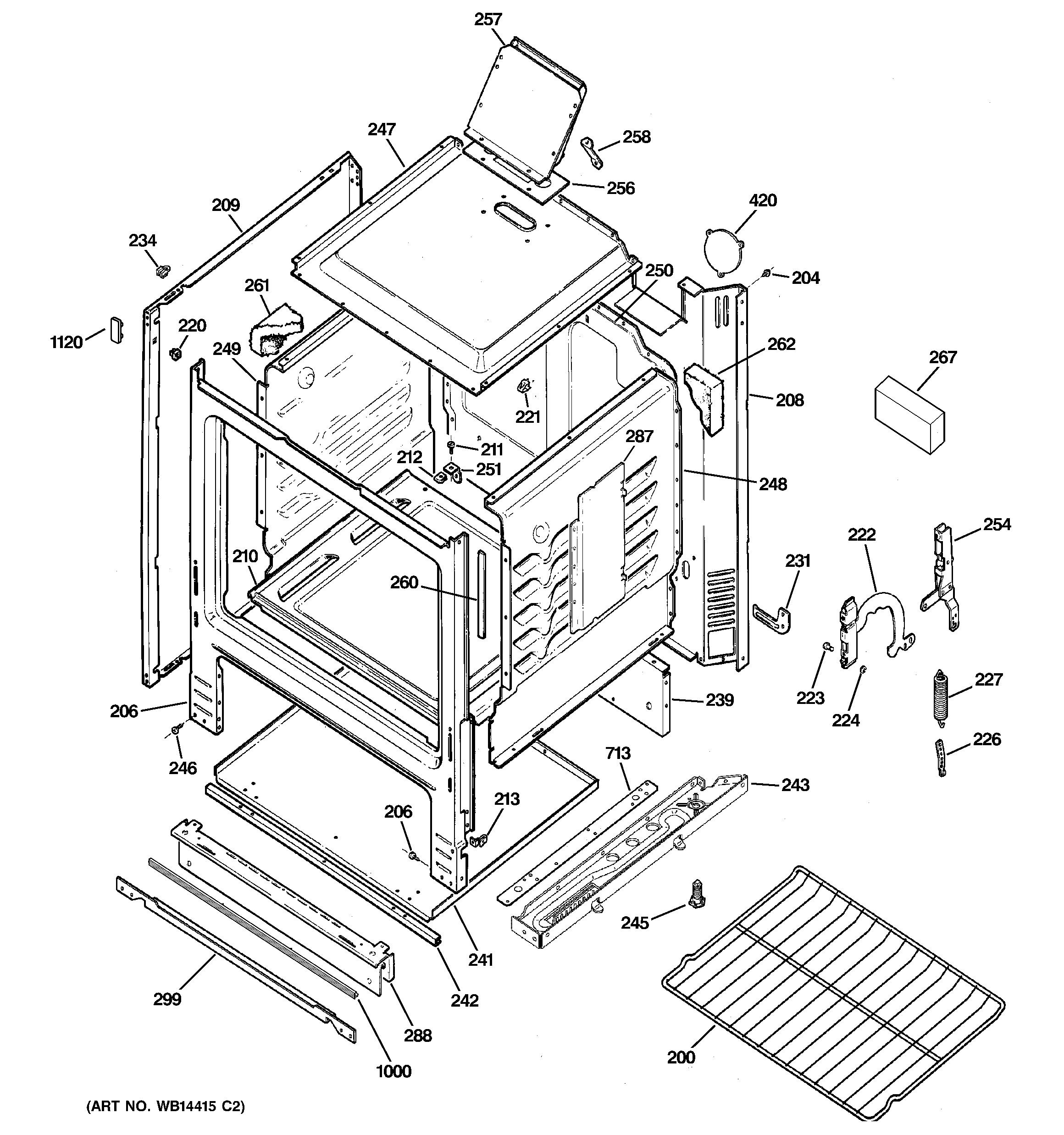 GE AGBS300PK4BB body parts diagram