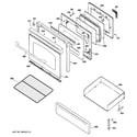 GE JGBP86DEM2BB door & drawer parts diagram