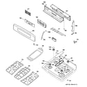 GE PGB918DEM2WW control panel & cooktop diagram