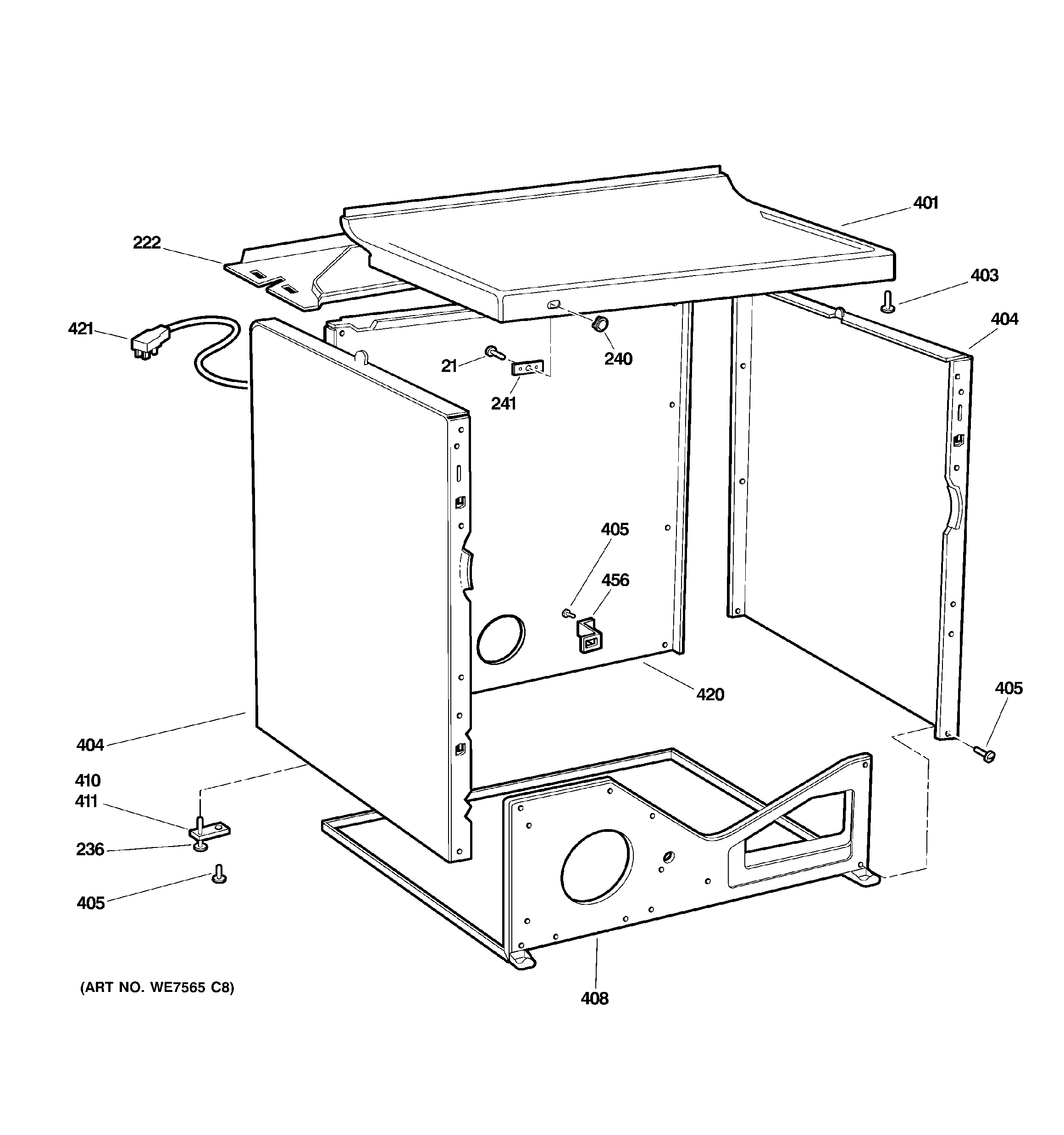 GE DCCD330GG5WC cabinet diagram