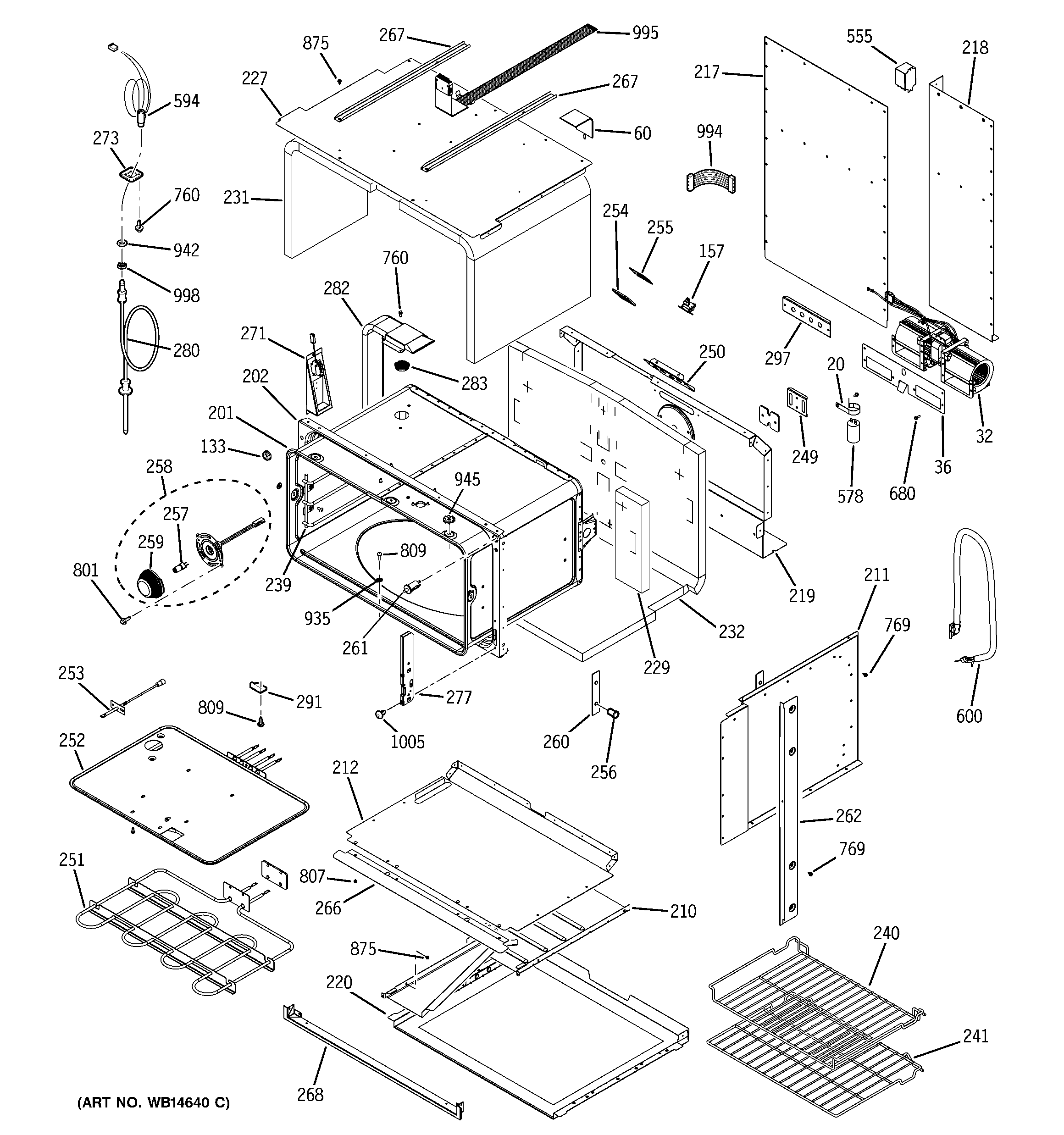 GE PT925SN1SS lower oven diagram