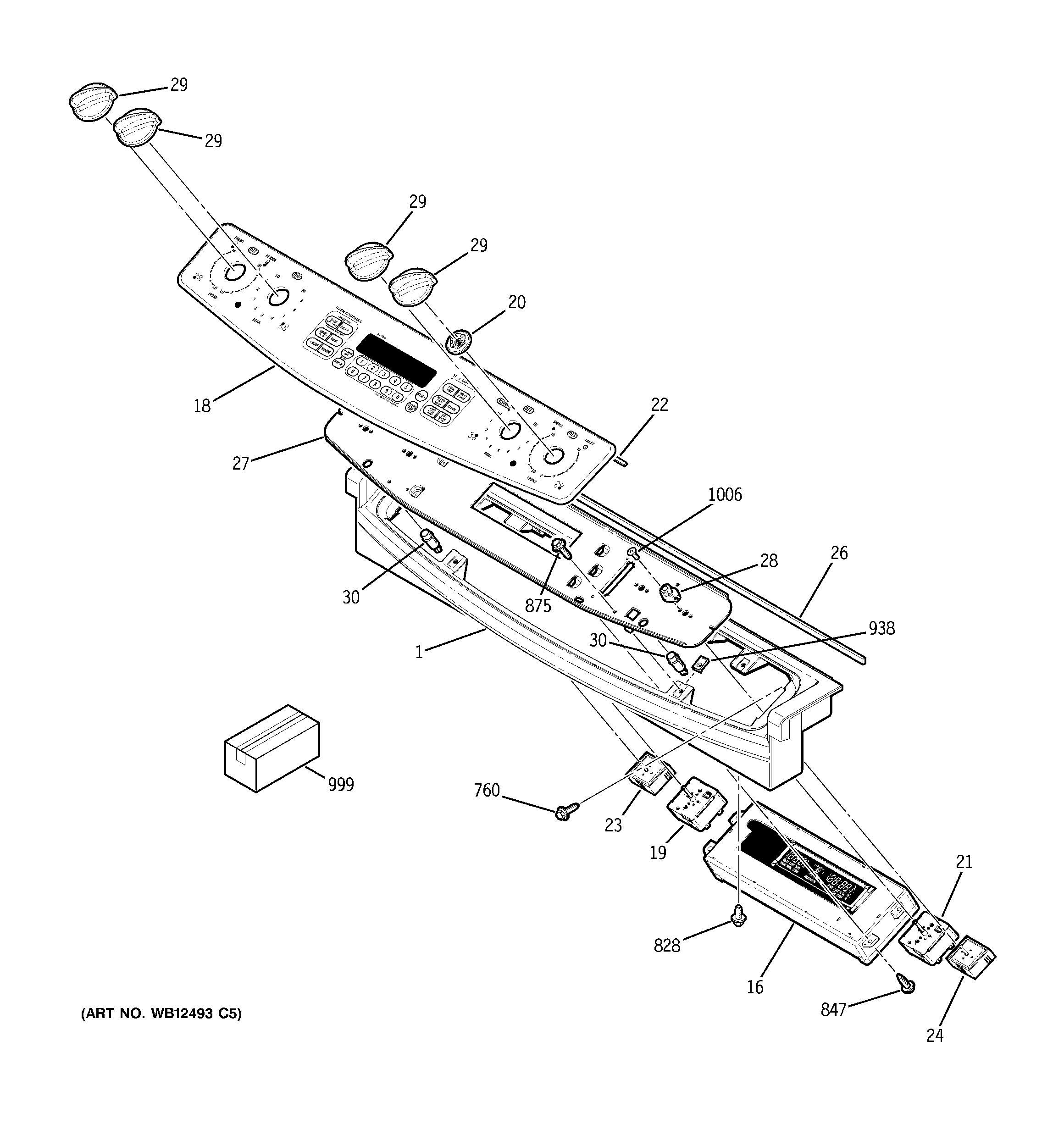 GE JD968TK5WW control panel diagram