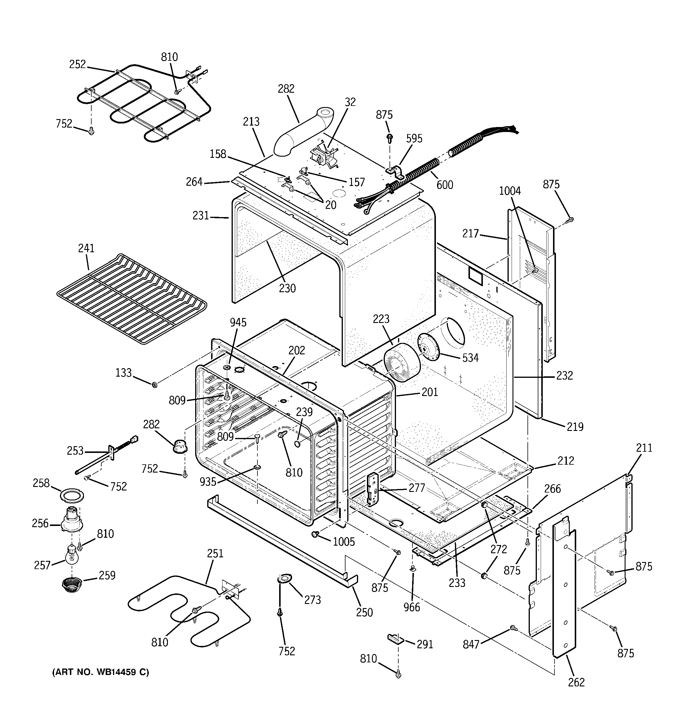 GE JDP39DN1CC body parts diagram