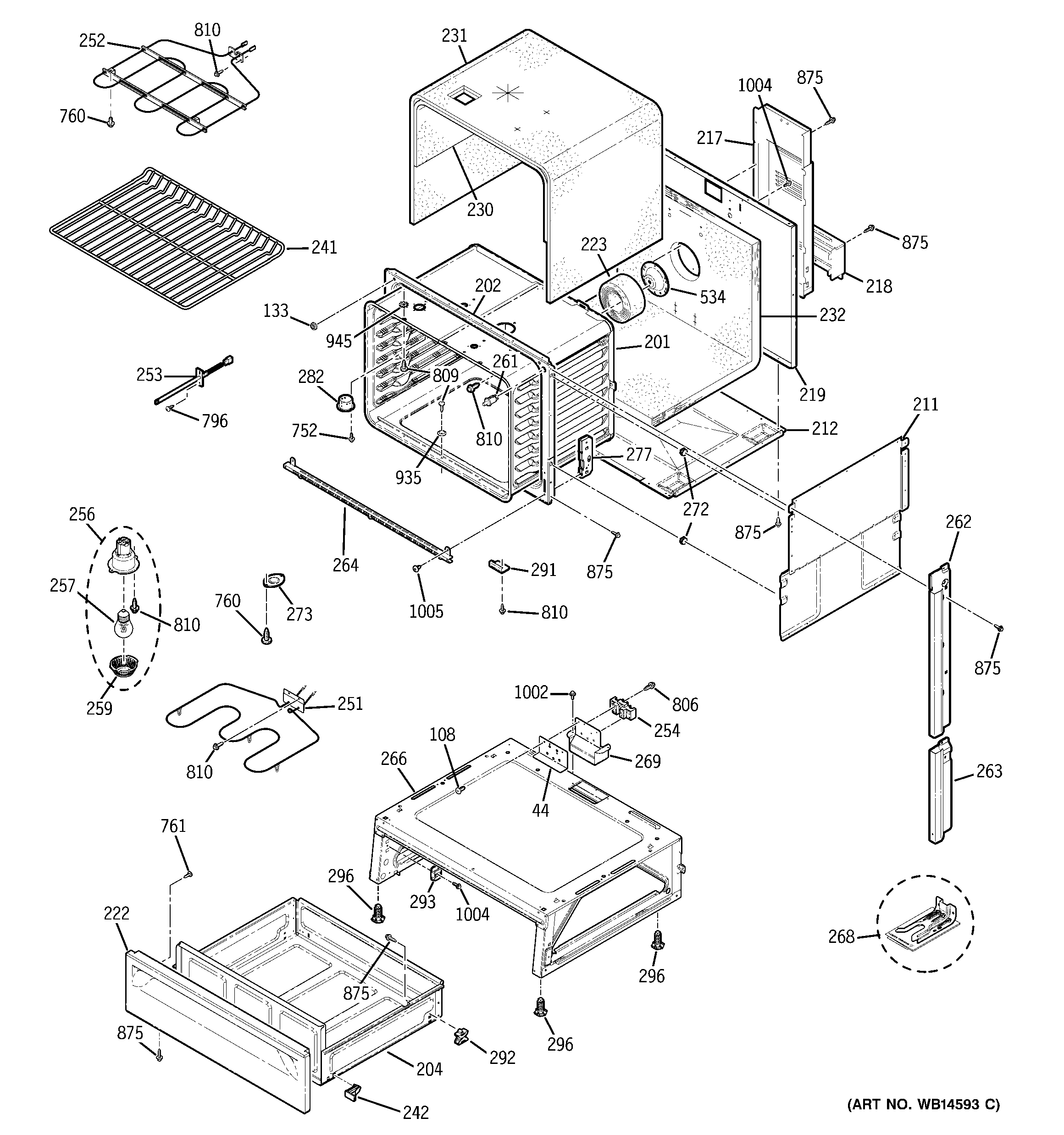 GE JS900WK4WW body parts diagram