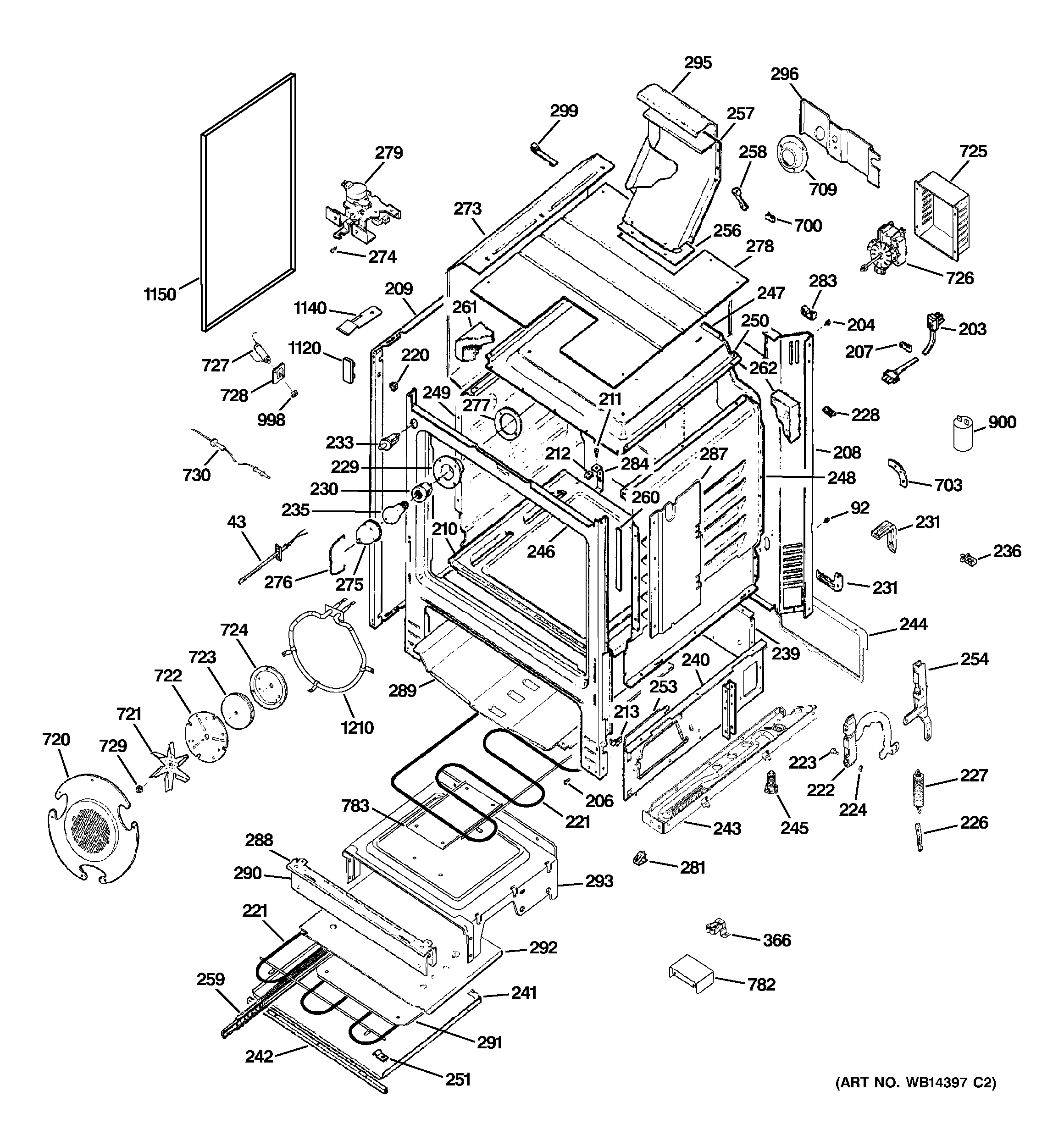 GE CGS980SEM1SS body parts diagram