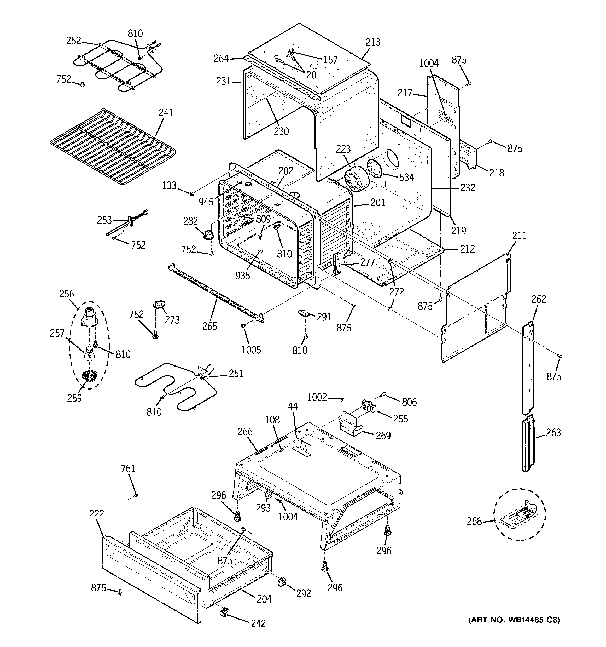 GE JSS28DN1WW body parts diagram
