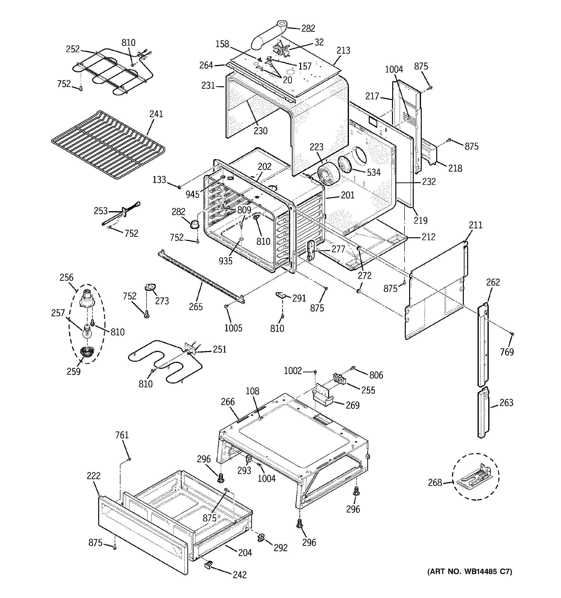 GE JSP39DN1CC body parts diagram