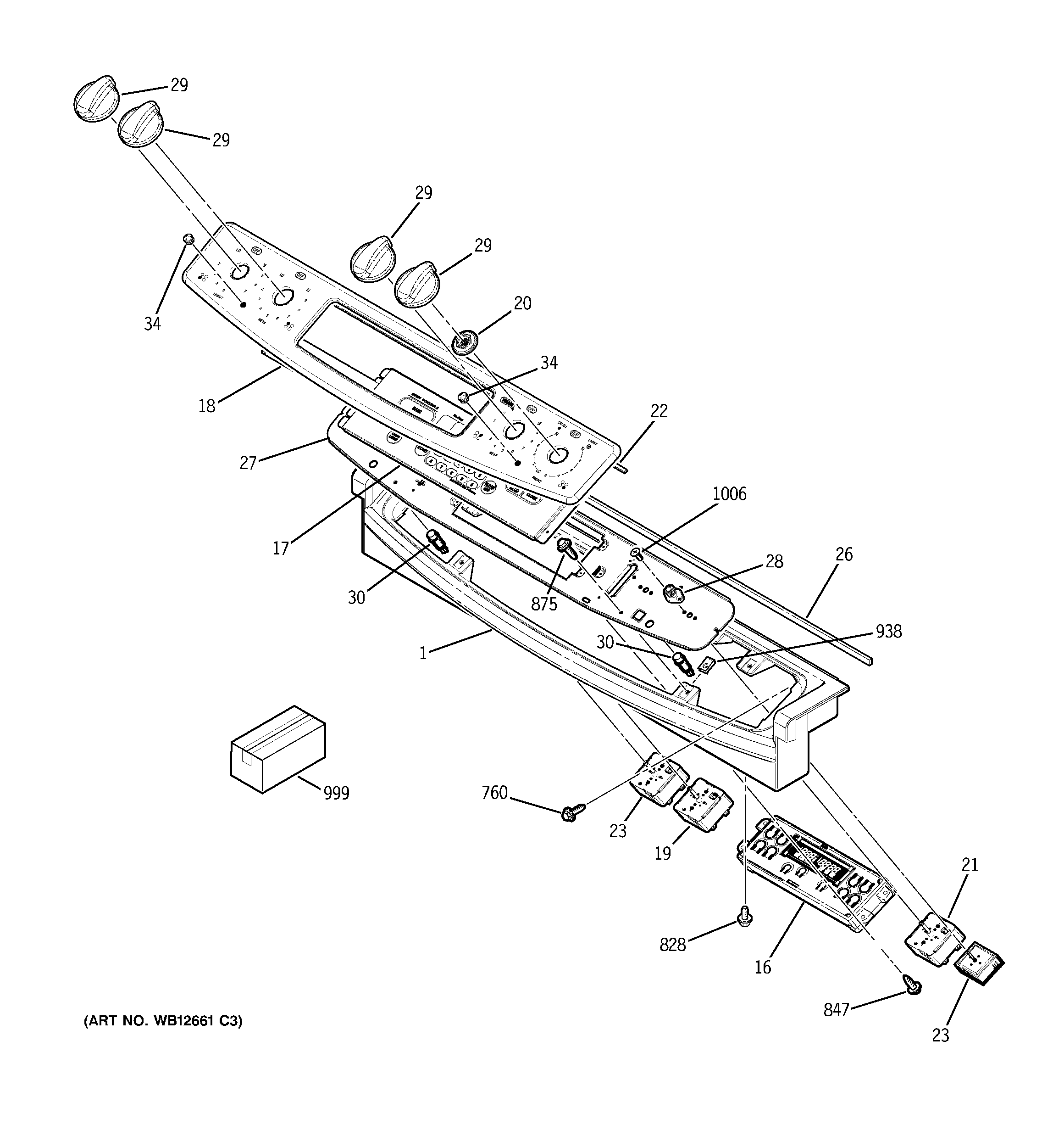 GE JCS905BK4BB control panel diagram