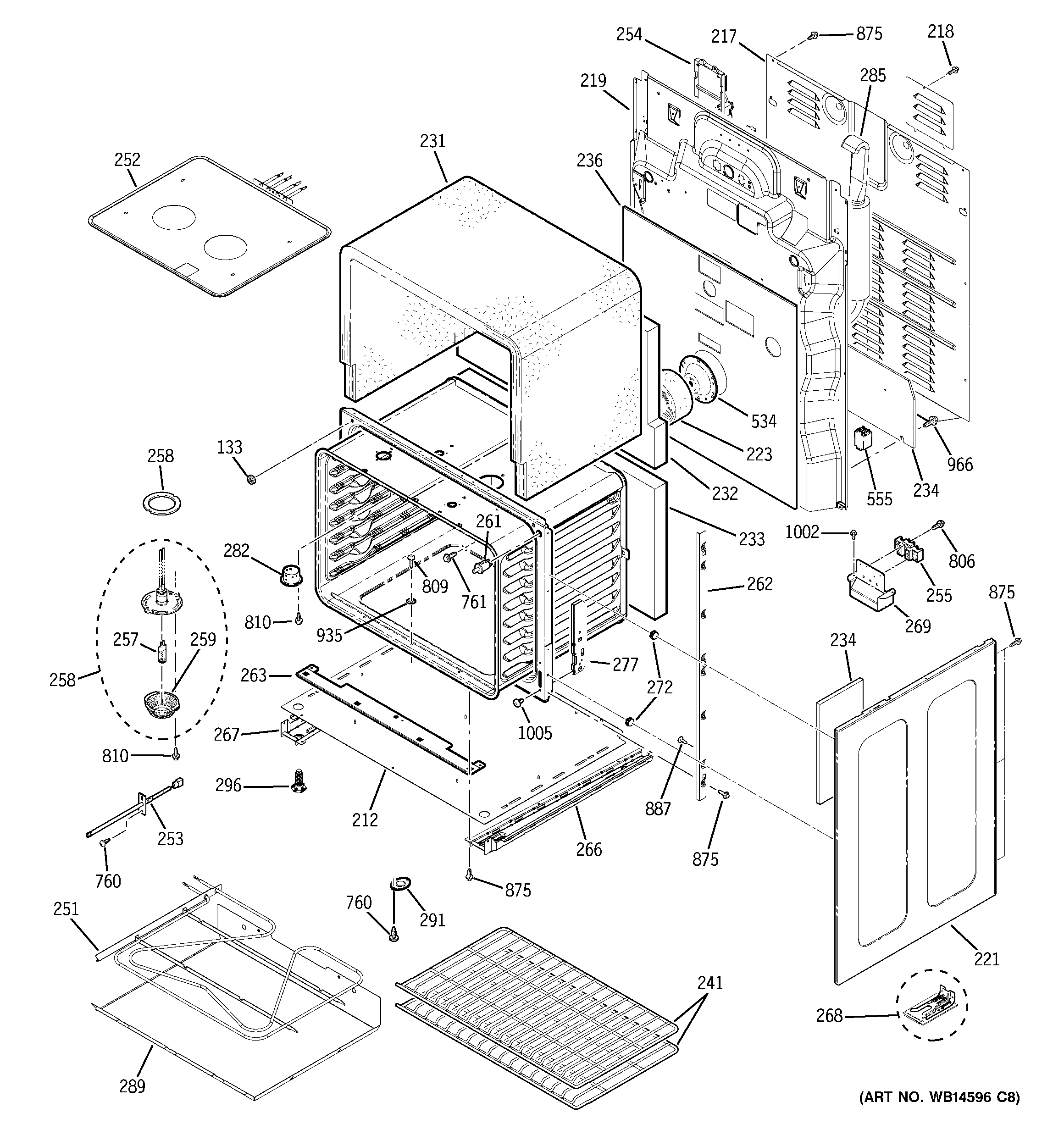 GE PB970SM1SS lower oven diagram