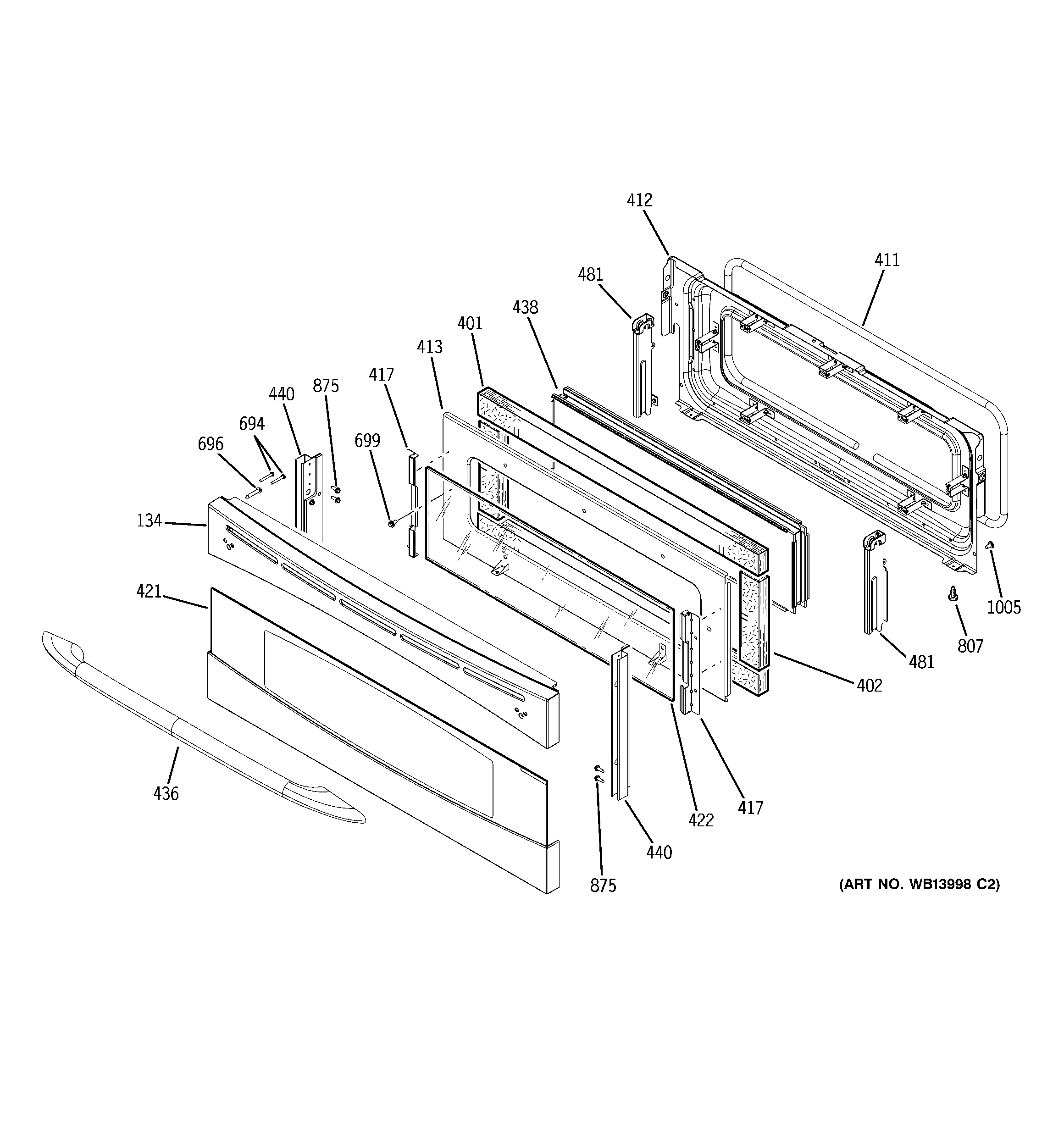 GE PB970SM1SS upper door diagram