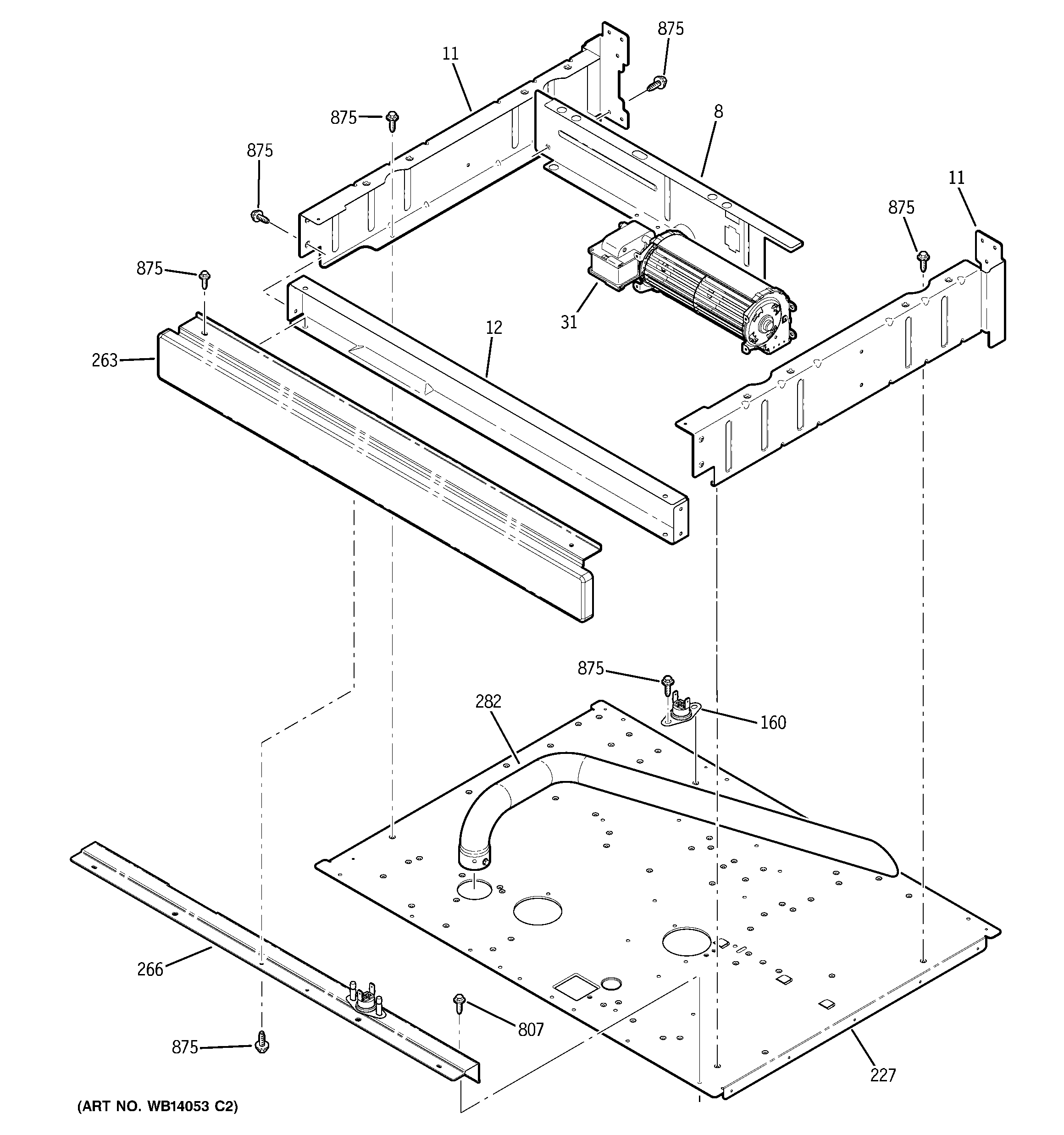 GE PT960SM2SS center spacer diagram