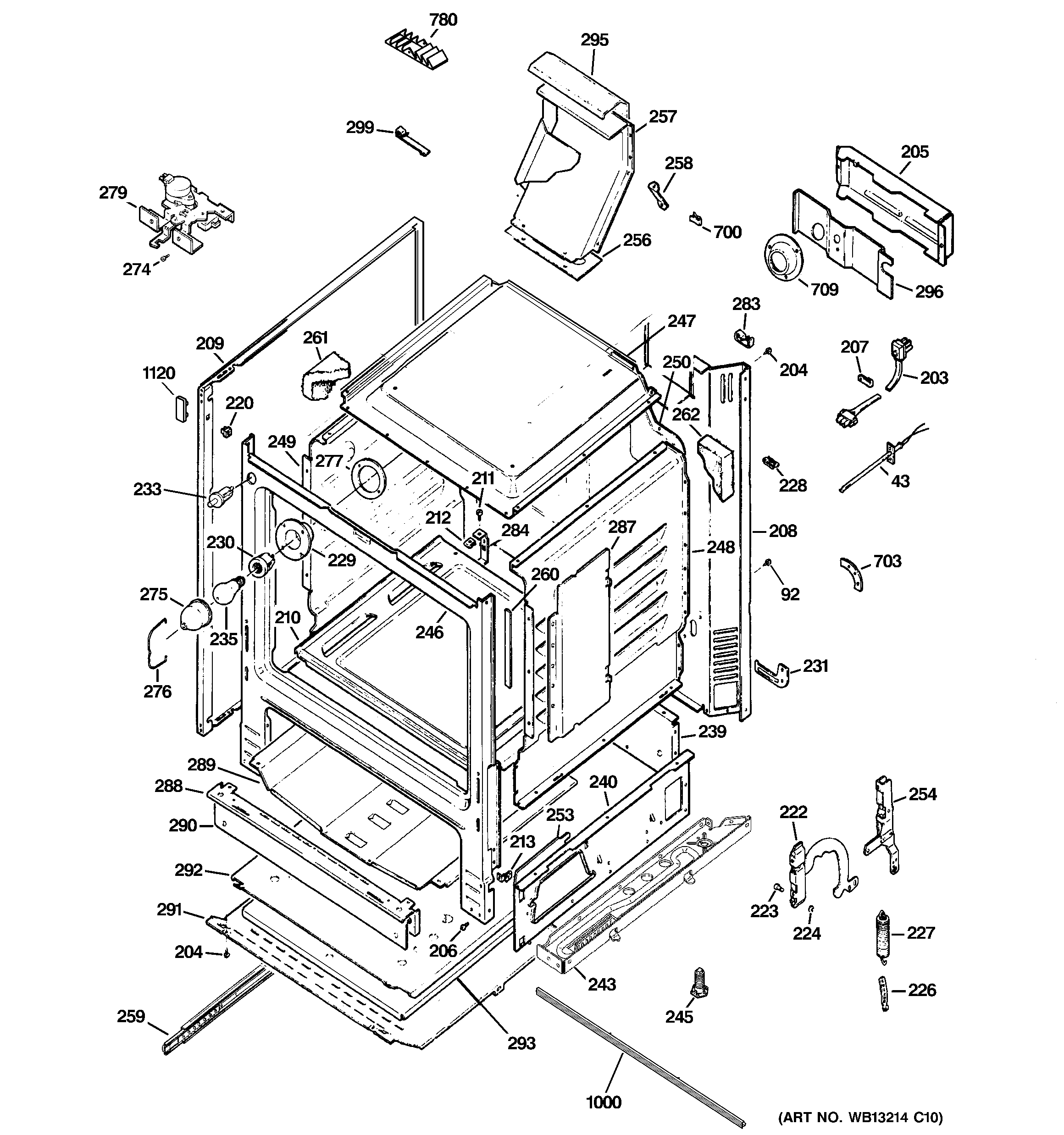 GE PGB900DEM3WW body parts diagram