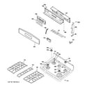 GE PGB900SEM3SS control panel & cooktop diagram