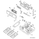 GE PGB908DEM2BB control panel & cooktop diagram