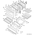 GE PGB975SEM2SS door & drawer parts diagram