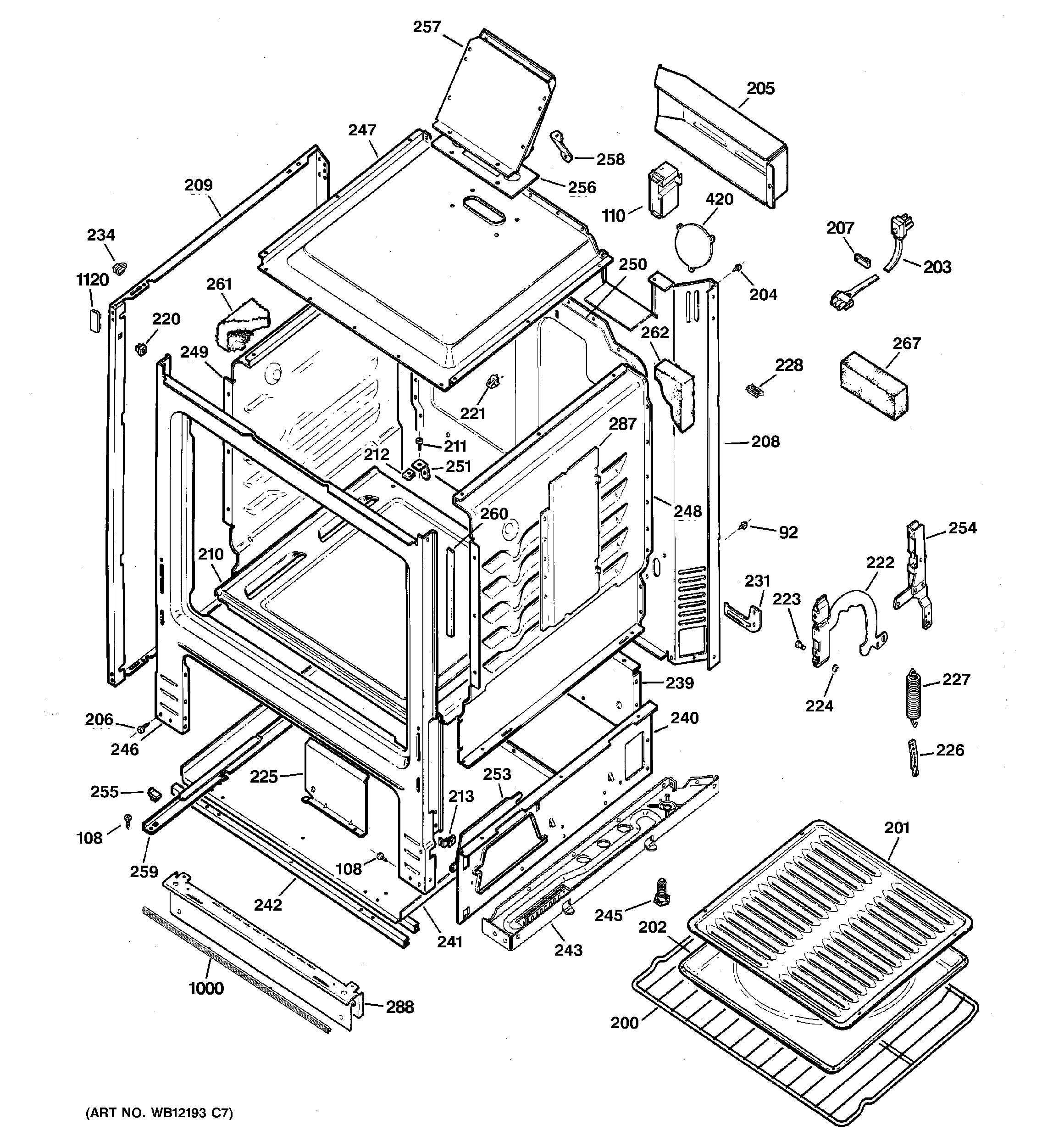 Hotpoint RGB524PEH6CT body parts diagram
