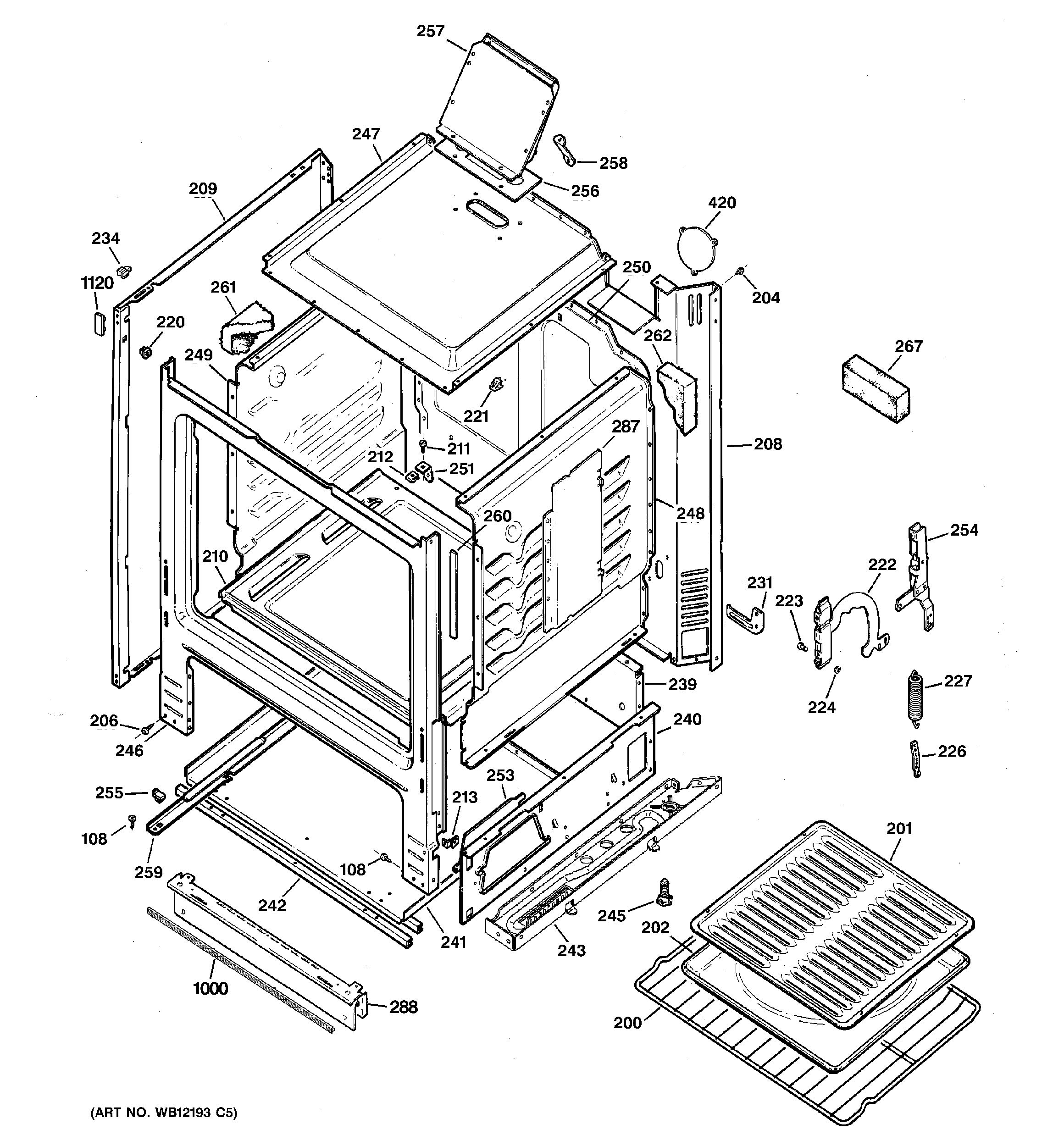 Hotpoint RGB524PPH5CT body parts diagram