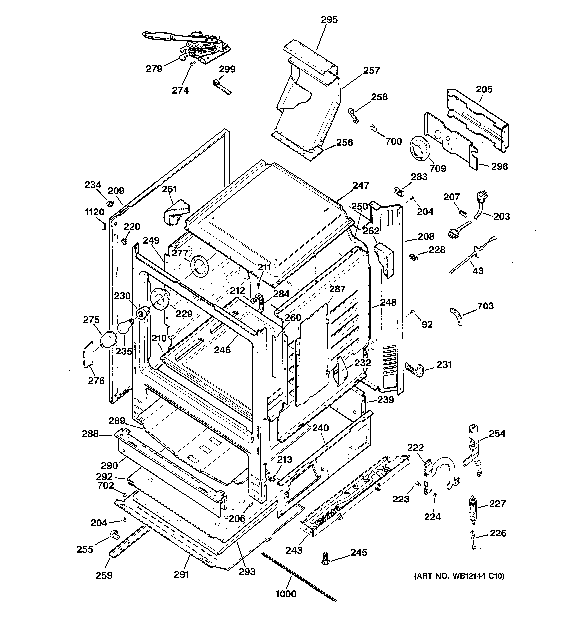 Hotpoint RGB746WEHDWW body parts diagram