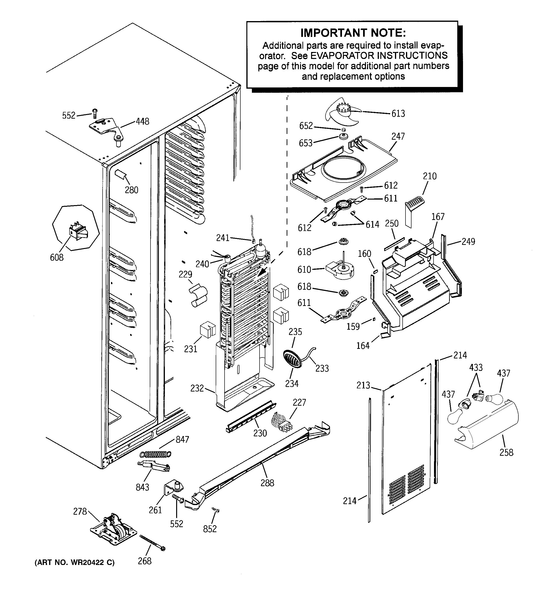 GE PSHS6TGXCDSS freezer section diagram
