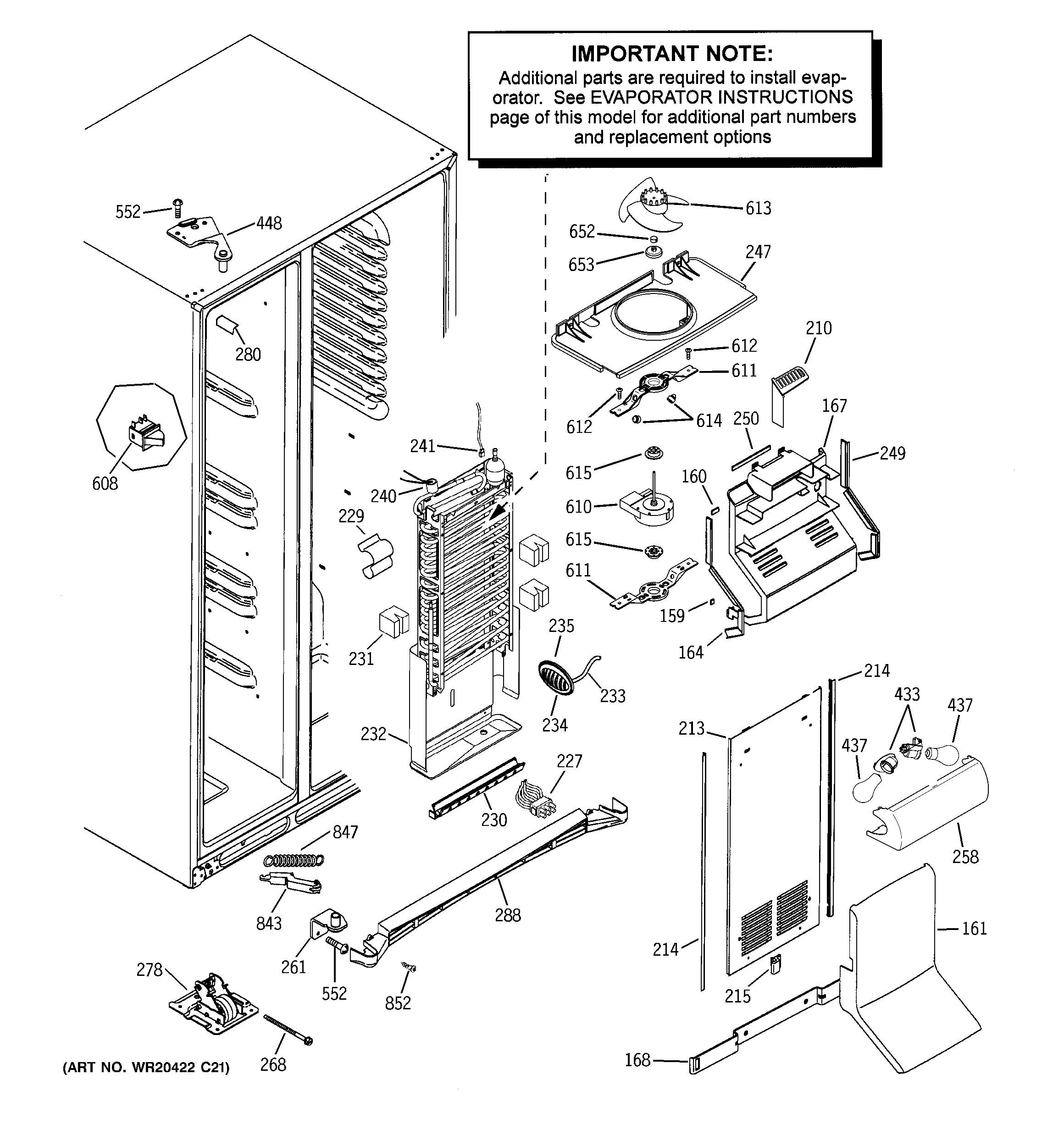 GE PSHF6YGXCDBB freezer section diagram
