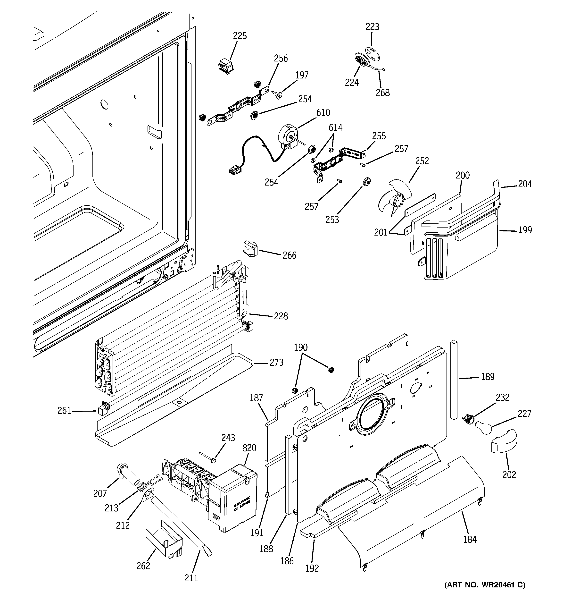 GE PFSS5NFXCSS freezer section diagram