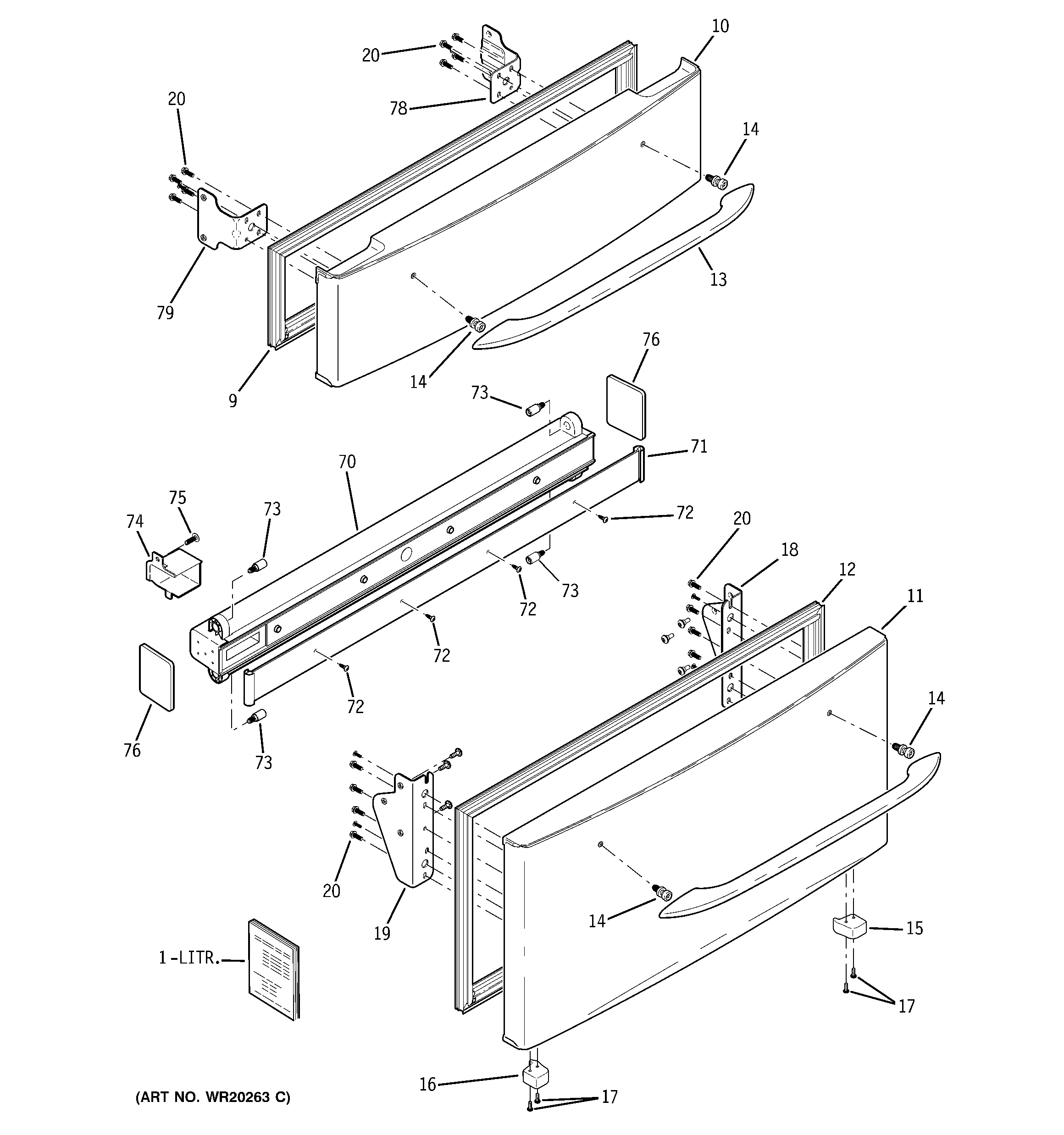 GE PGCS1NFXCSS freezer doors diagram