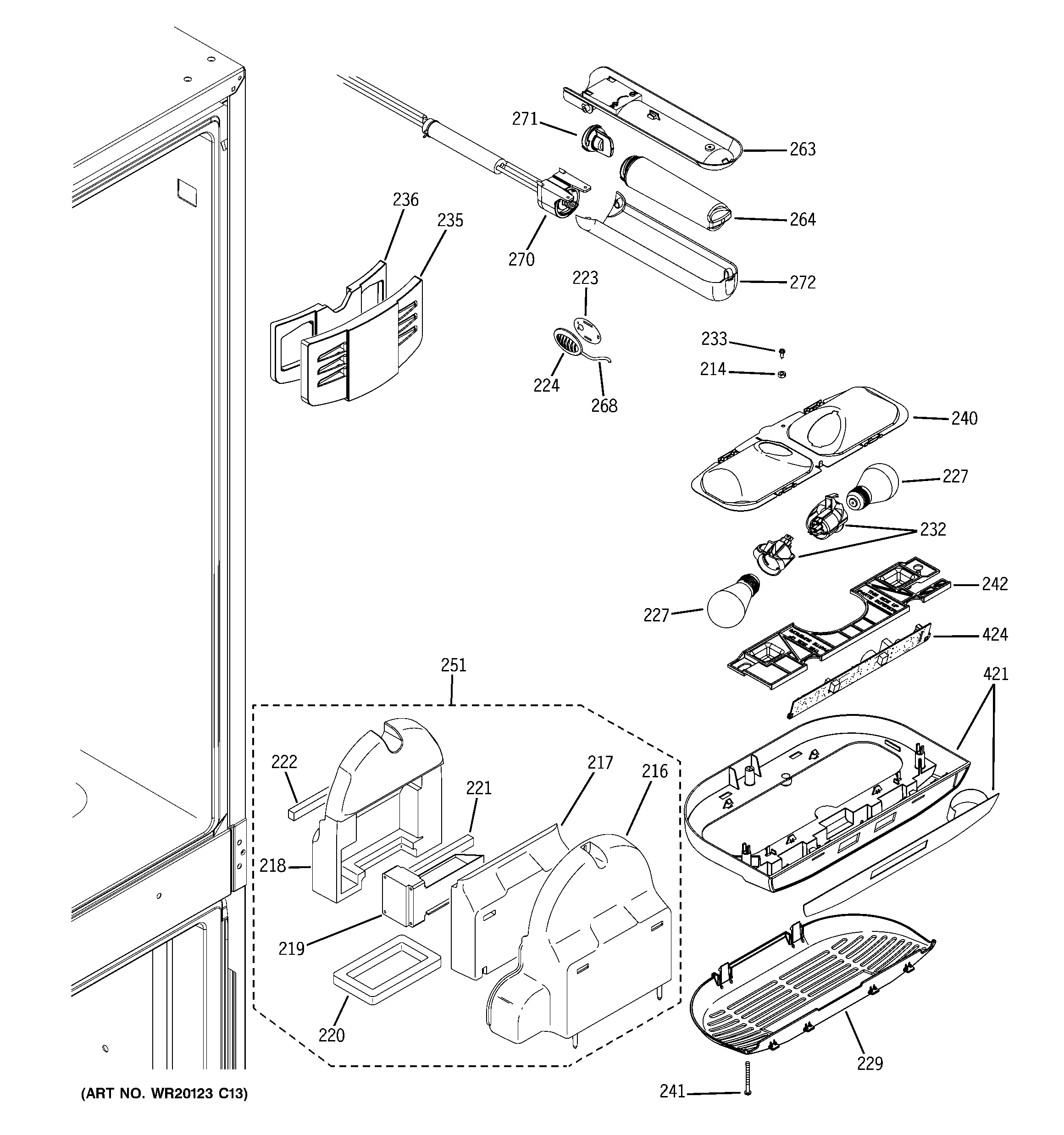 GE PGCS1NFXCSS fresh food section diagram