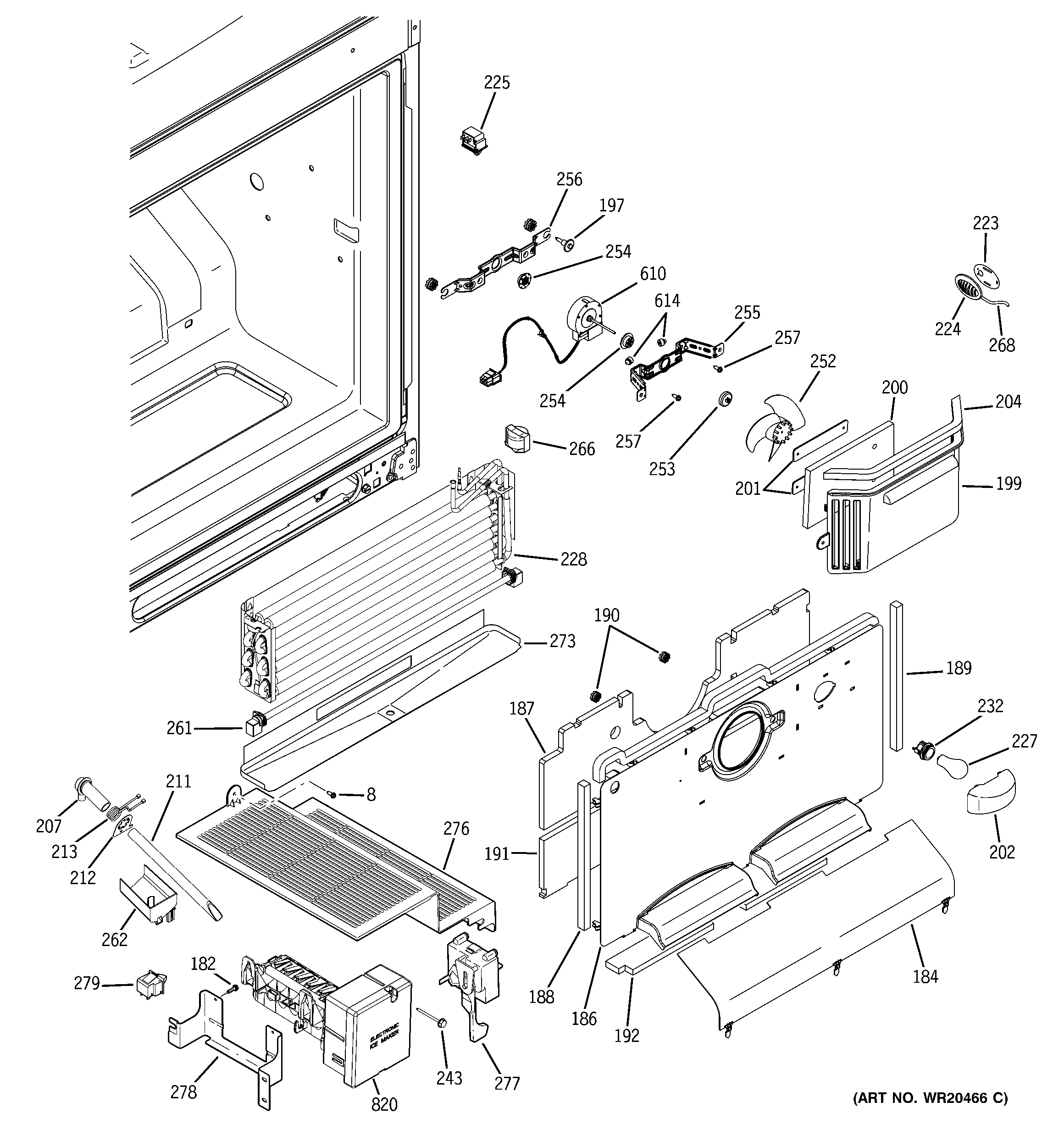 GE ZFGP21HXCSS freezer section diagram