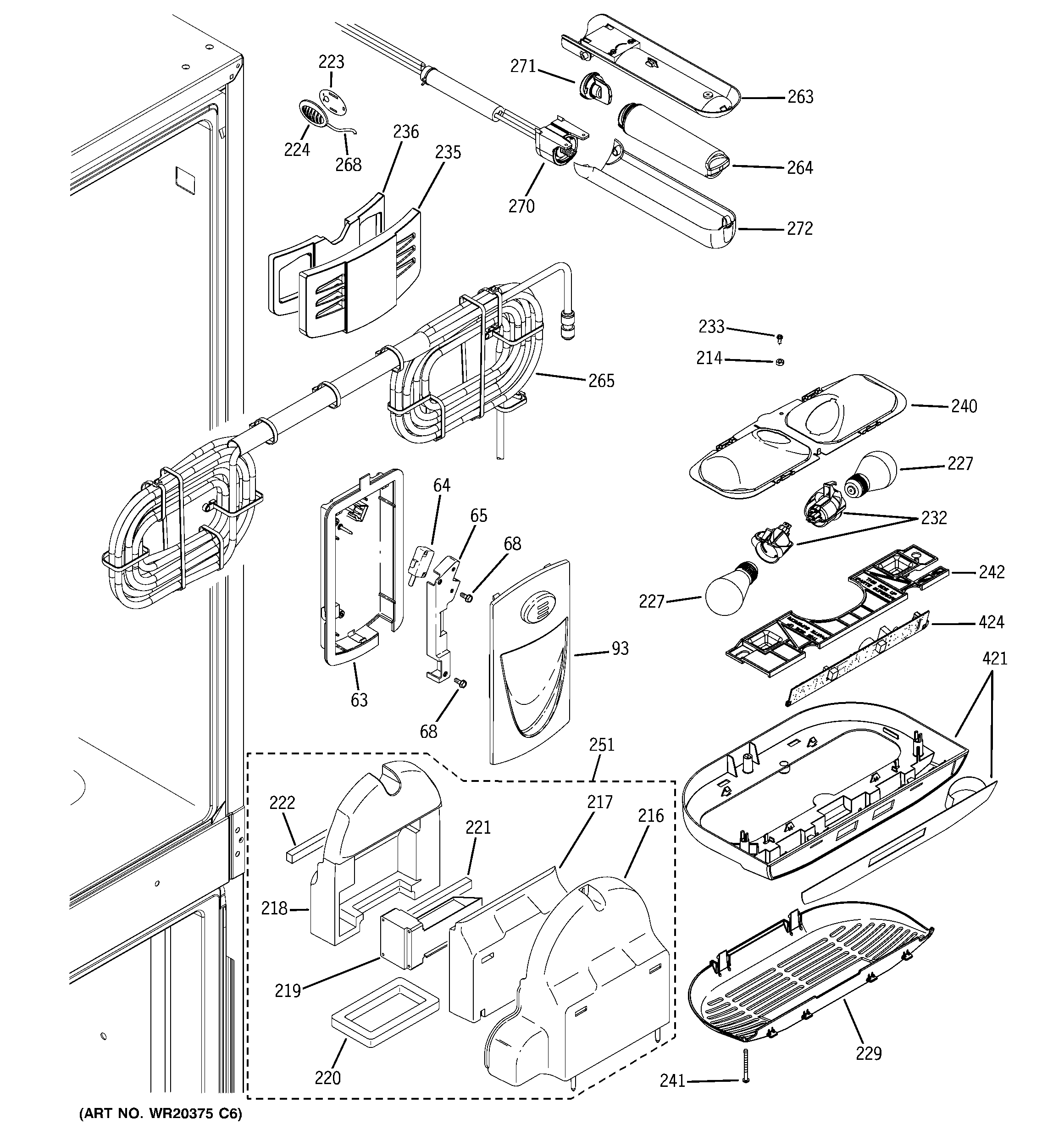 GE ZFGP21HXCSS fresh food section diagram