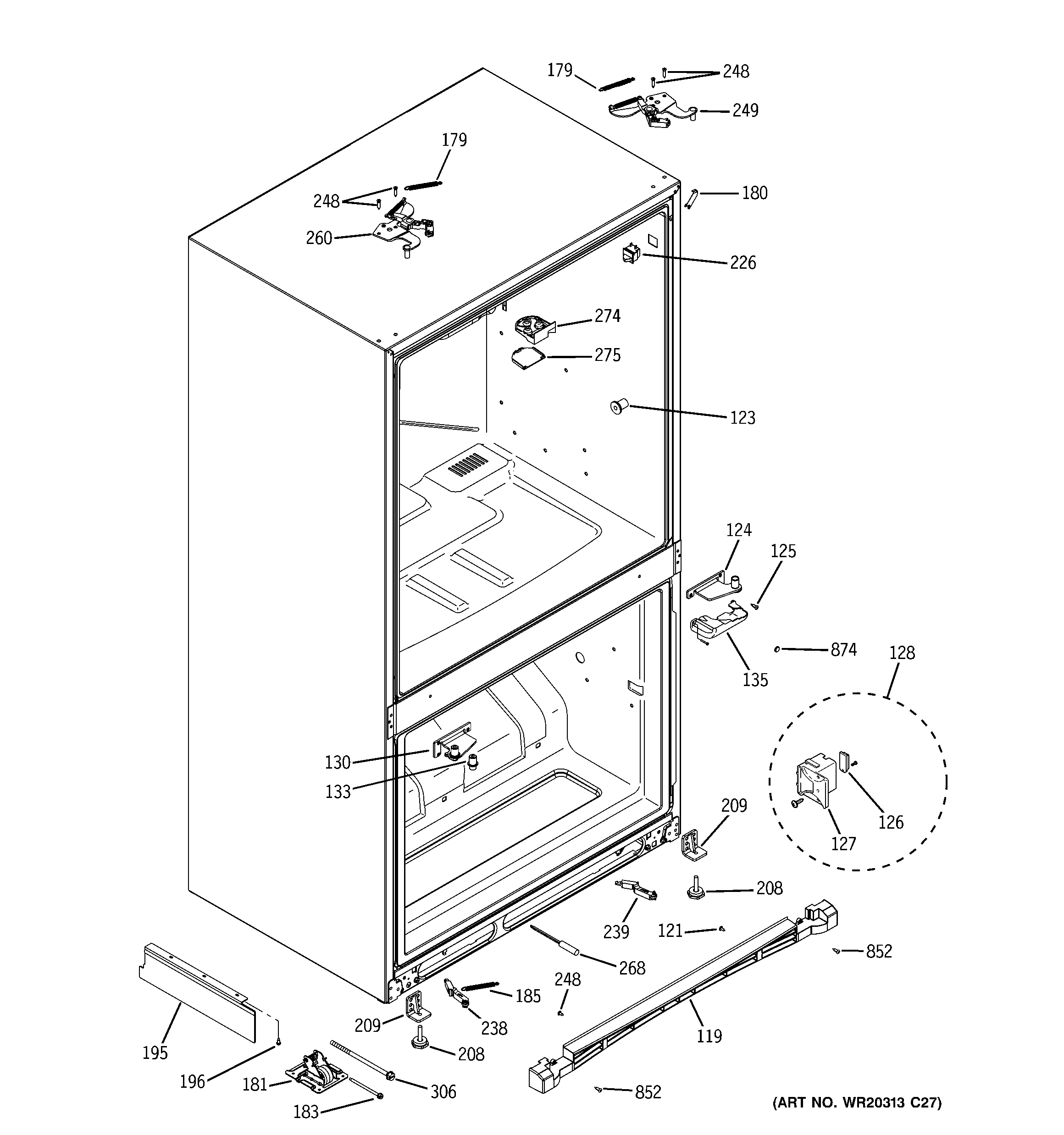 GE ZFGP21HXCSS case parts diagram